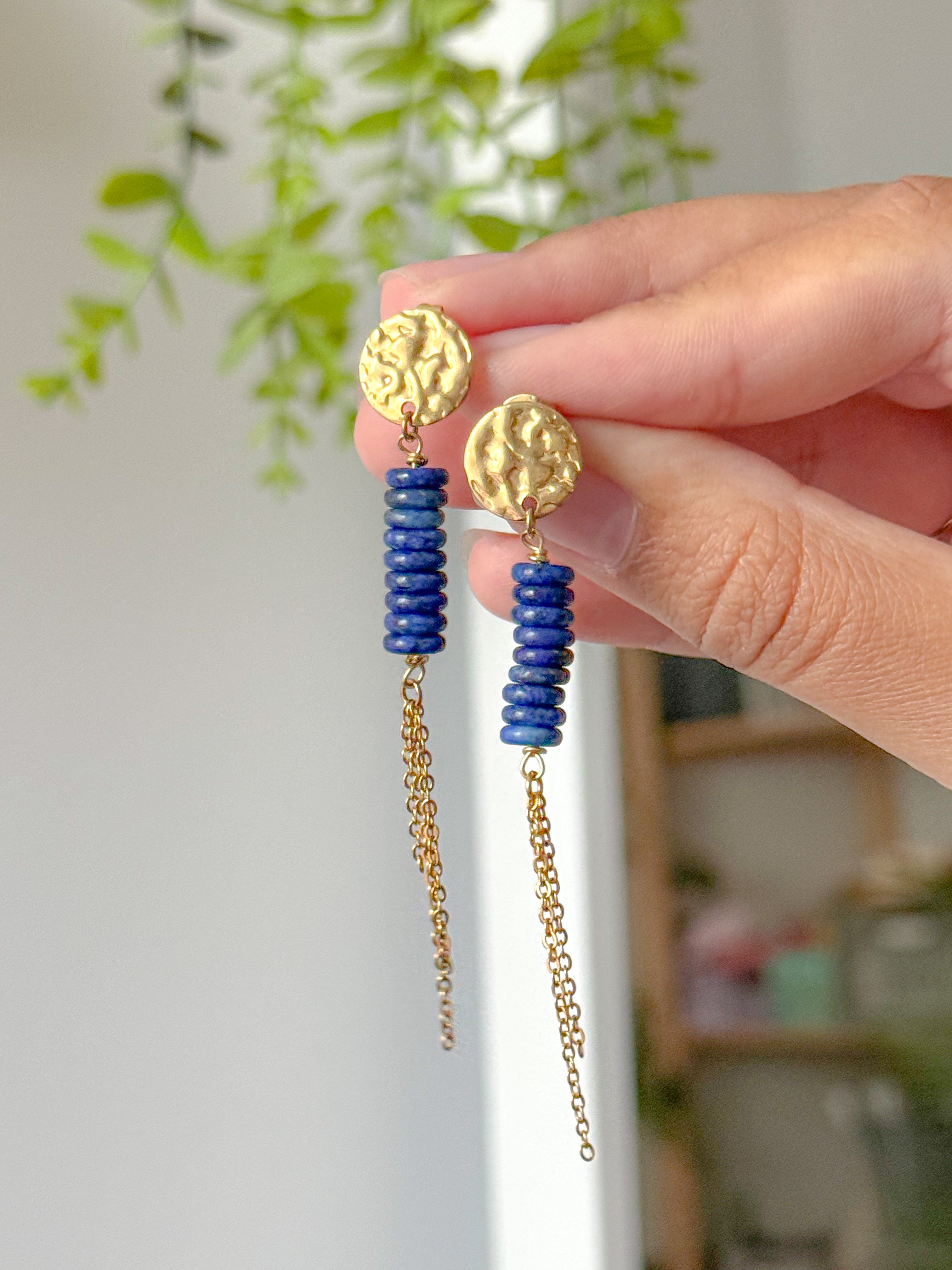 Boucles d'oreilles MICKAELA - Lapis Lazuli