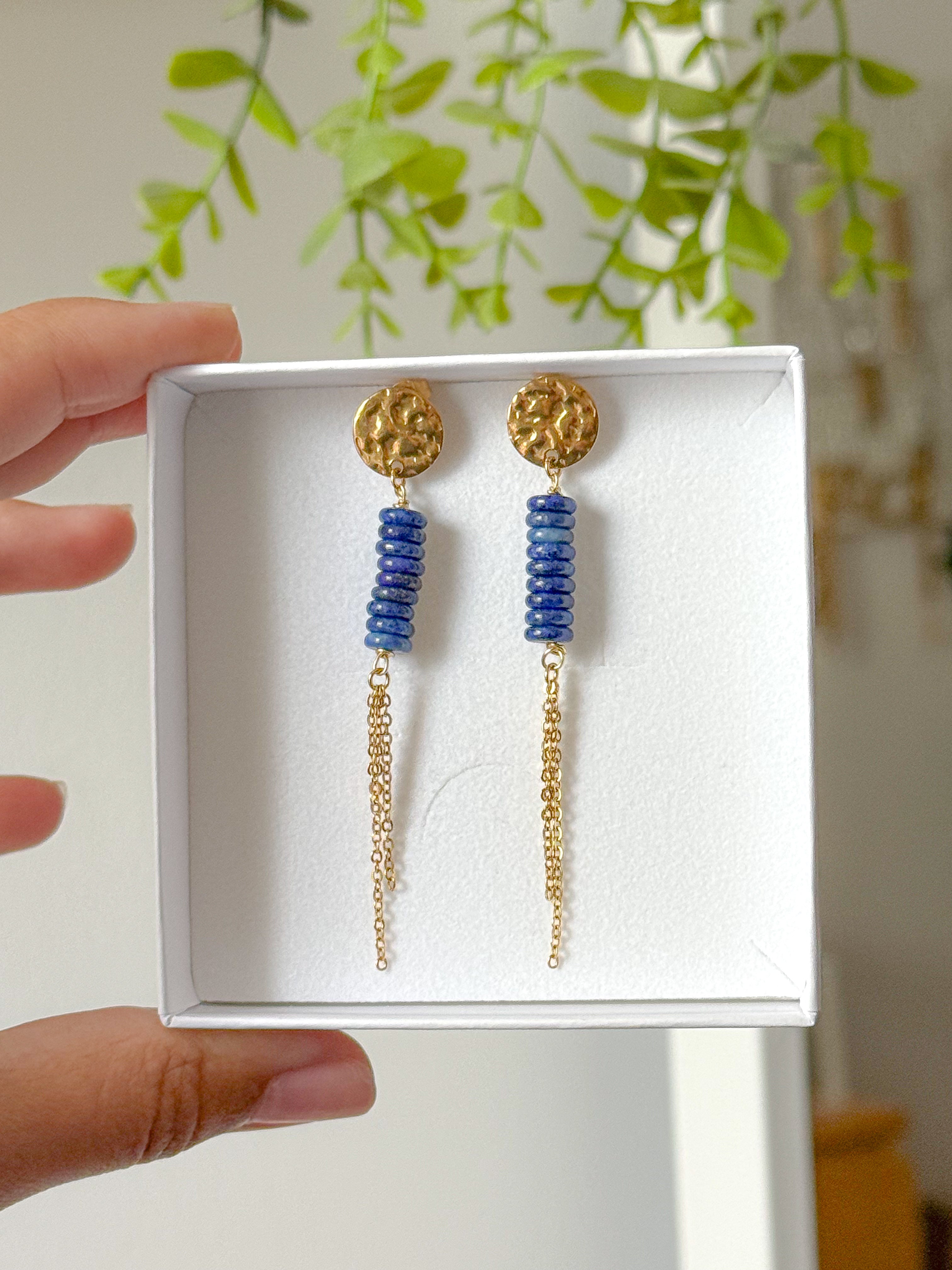 Boucles d'oreilles MICKAELA - Lapis Lazuli