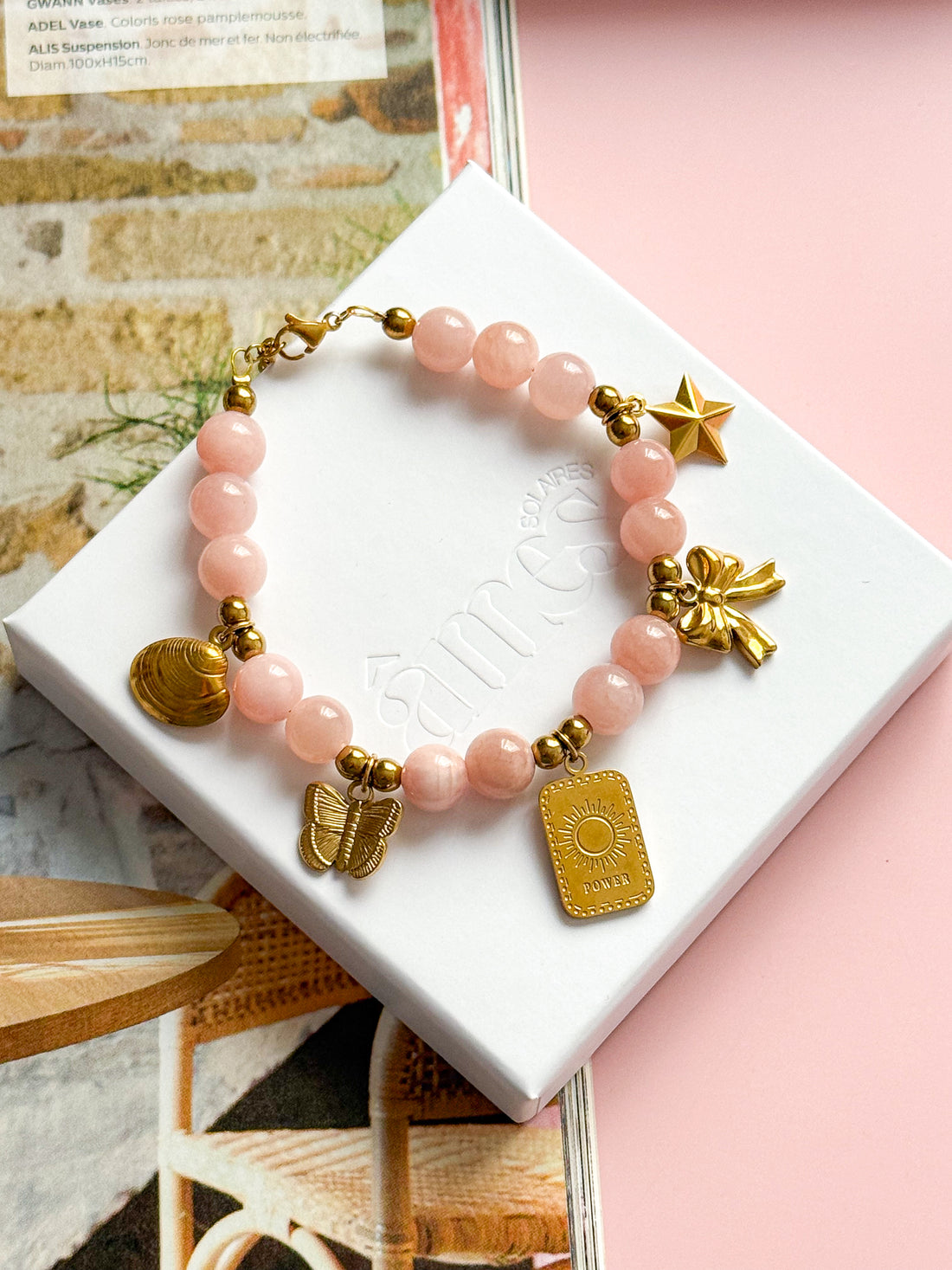 Bracelet ÉLISABETH - Calcite rose