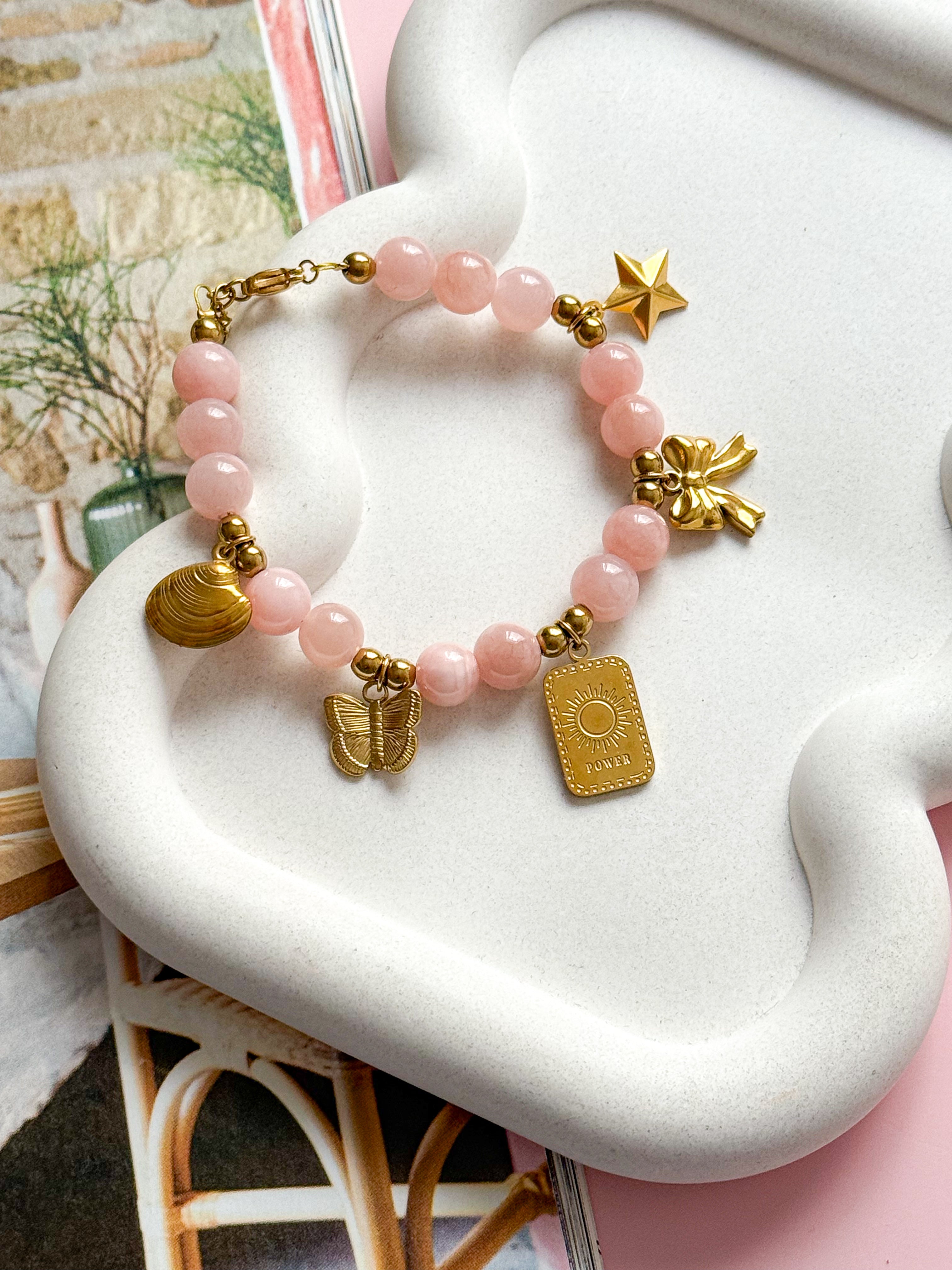 Bracelet ÉLISABETH - Calcite rose