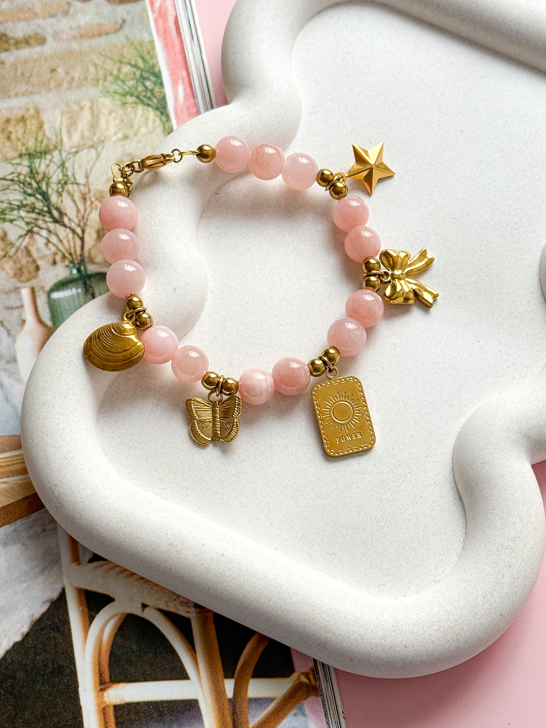 Bracelet ÉLISABETH - Calcite rose