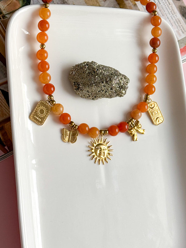 Collier YVETTE - Quartz orange