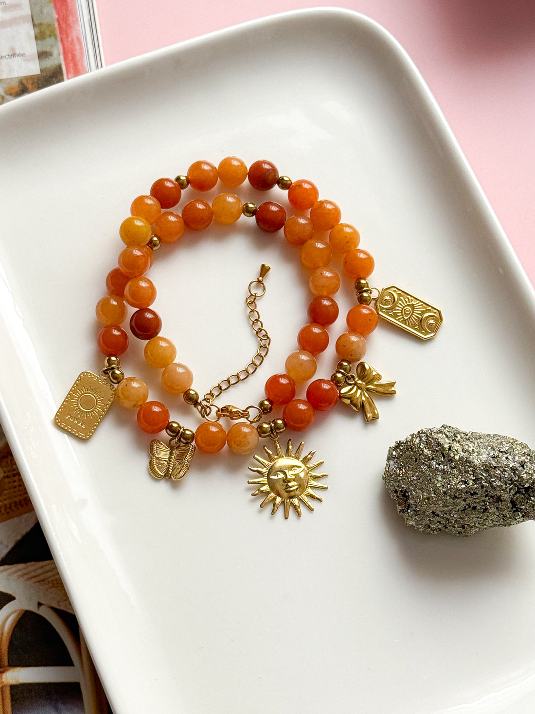 Collier YVETTE - Quartz orange