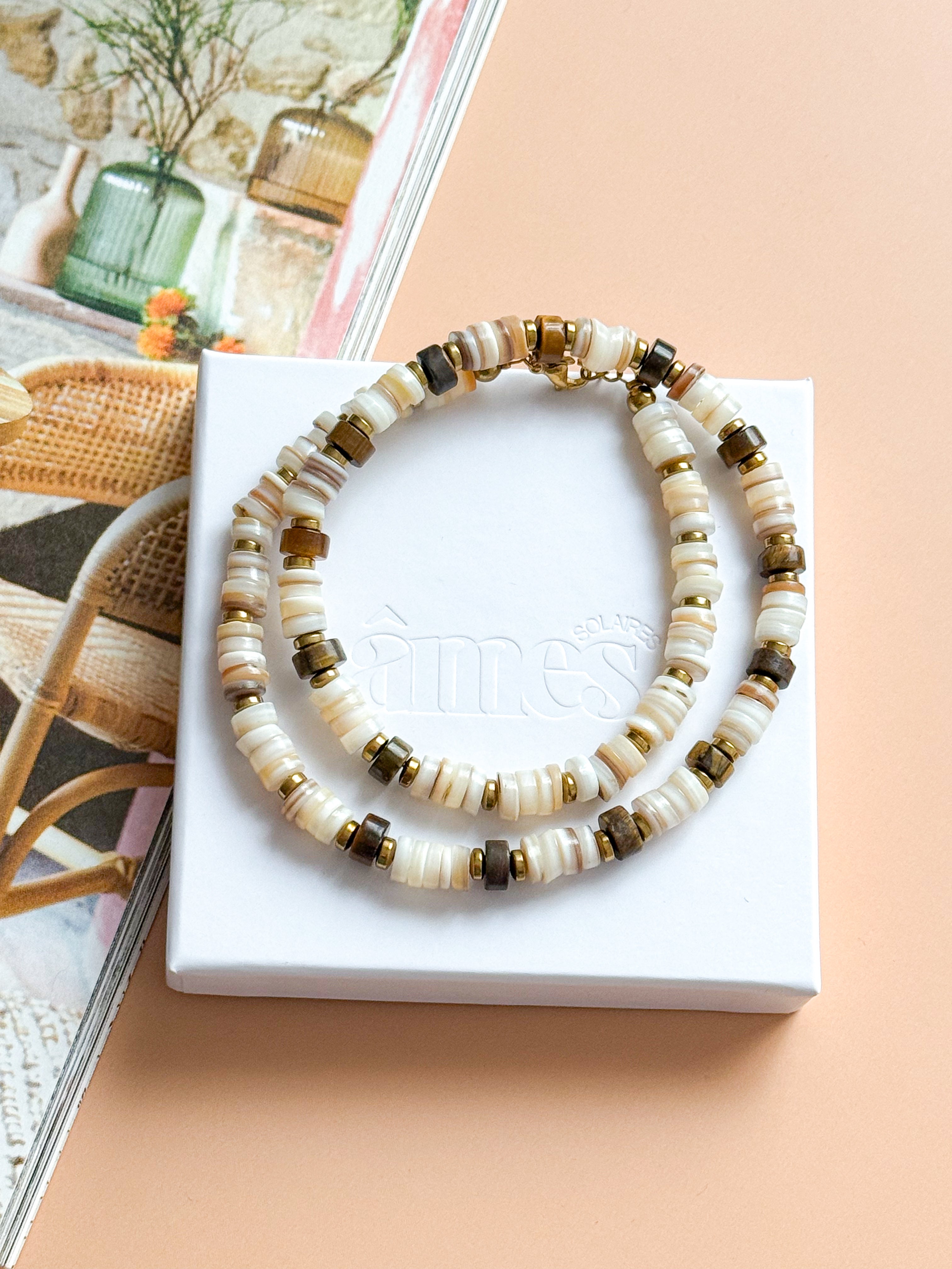 LEELOO Necklace - Red Granite &amp; Indian Agate