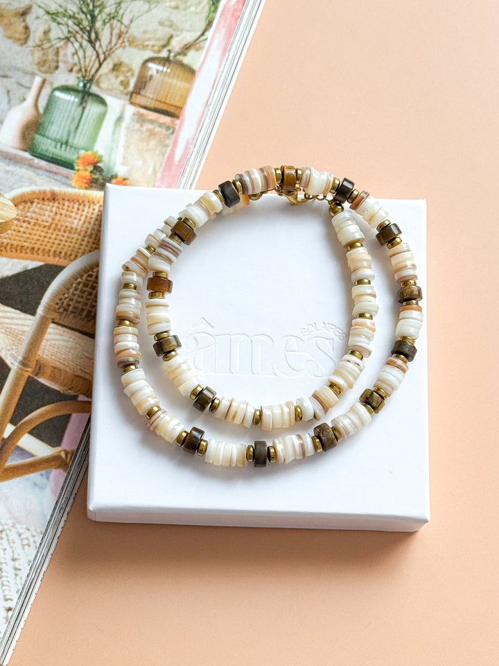 LEELOO Necklace - Red Granite &amp; Indian Agate