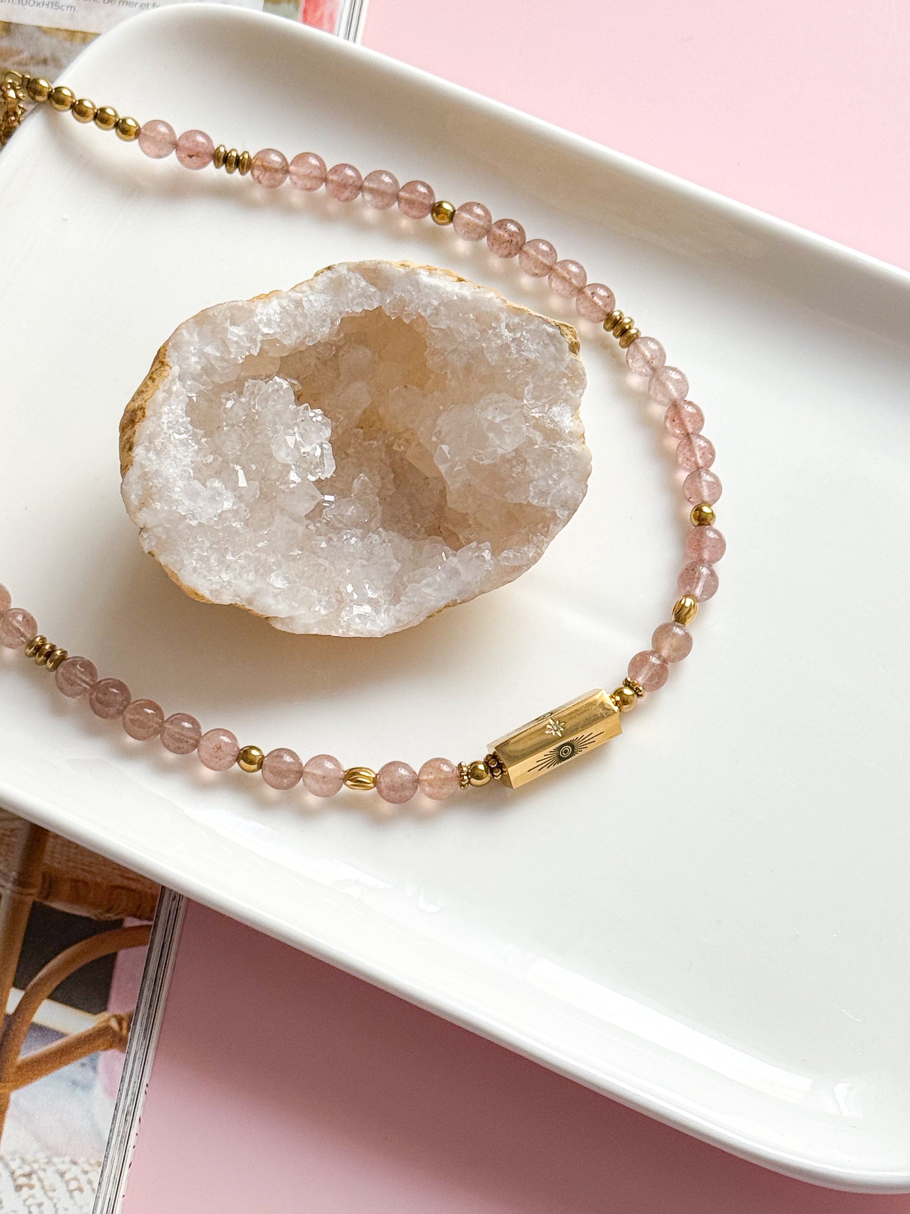 Collier MÉLINA - Quartz fraise
