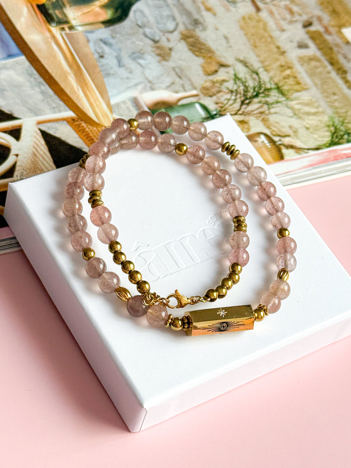 LEELOO Necklace - Red Granite &amp; Indian Agate