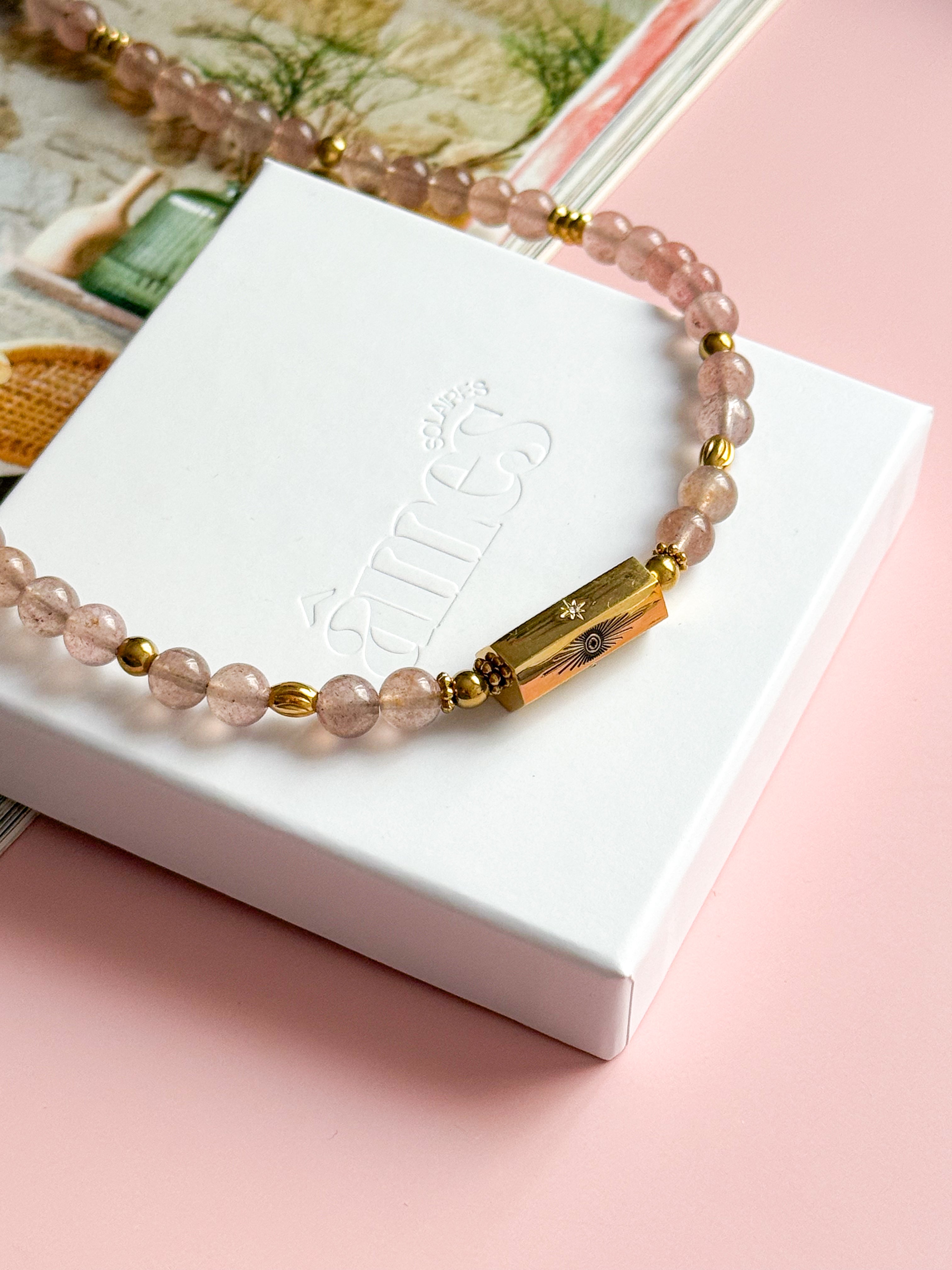 Collier MÉLINA - Quartz fraise