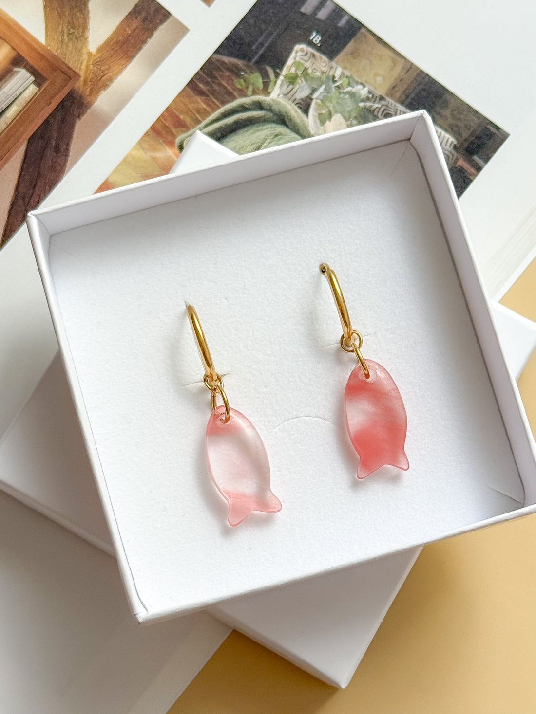 Boucles interchangeables BÉRÉNICE rose/or : Protection, amour de soi, confiance