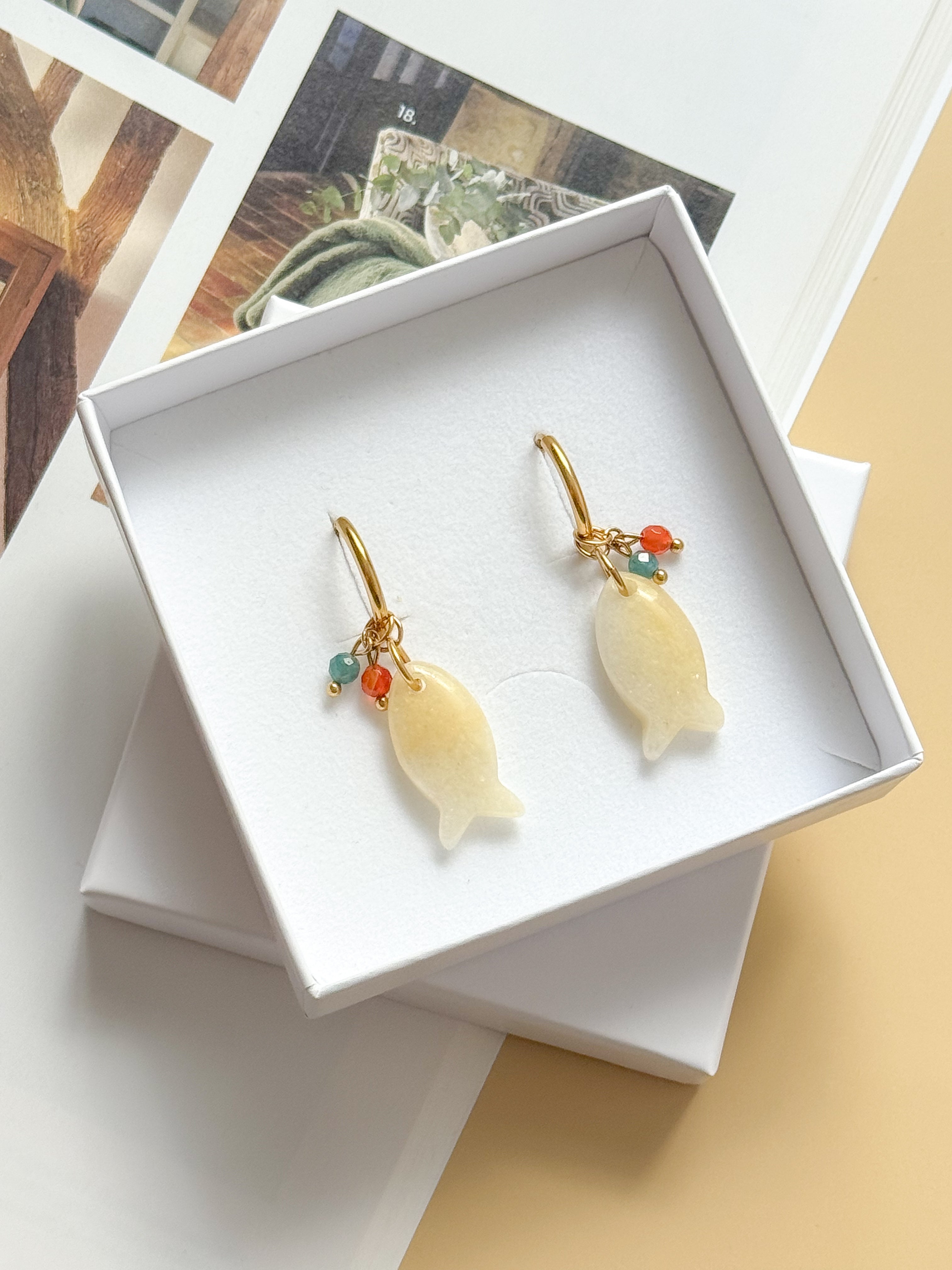Boucles interchangeables BÉRÉNICE beige : Confiance, apaisement, énergie positive