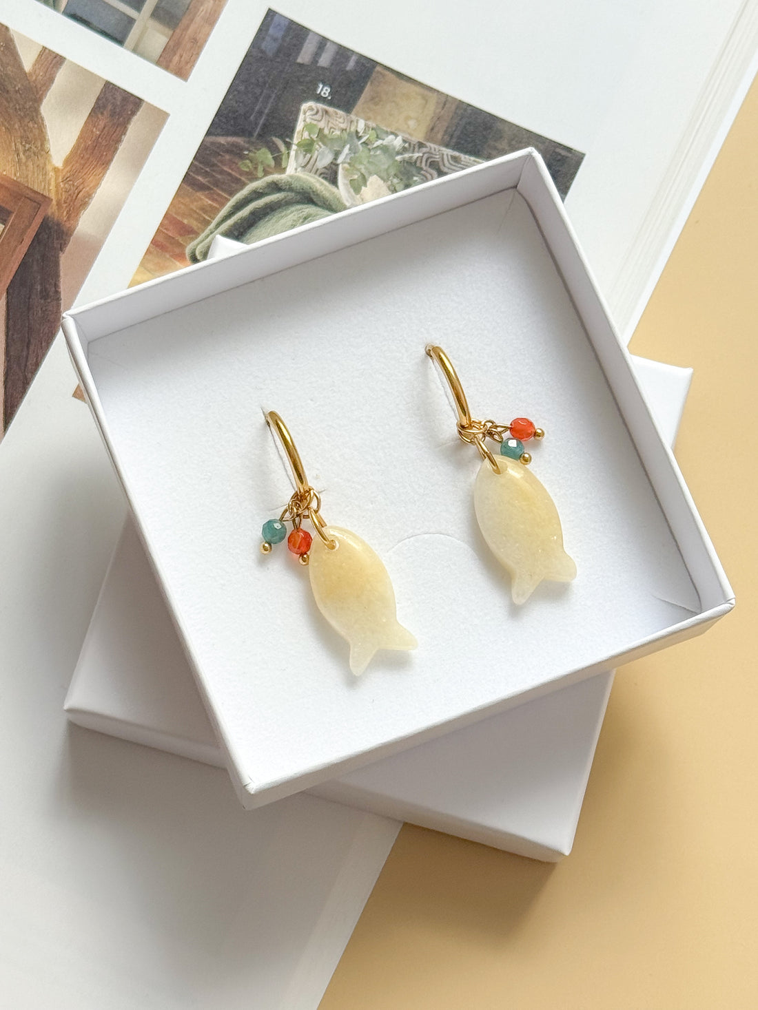 Boucles interchangeables BÉRÉNICE beige : Confiance, apaisement, énergie positive