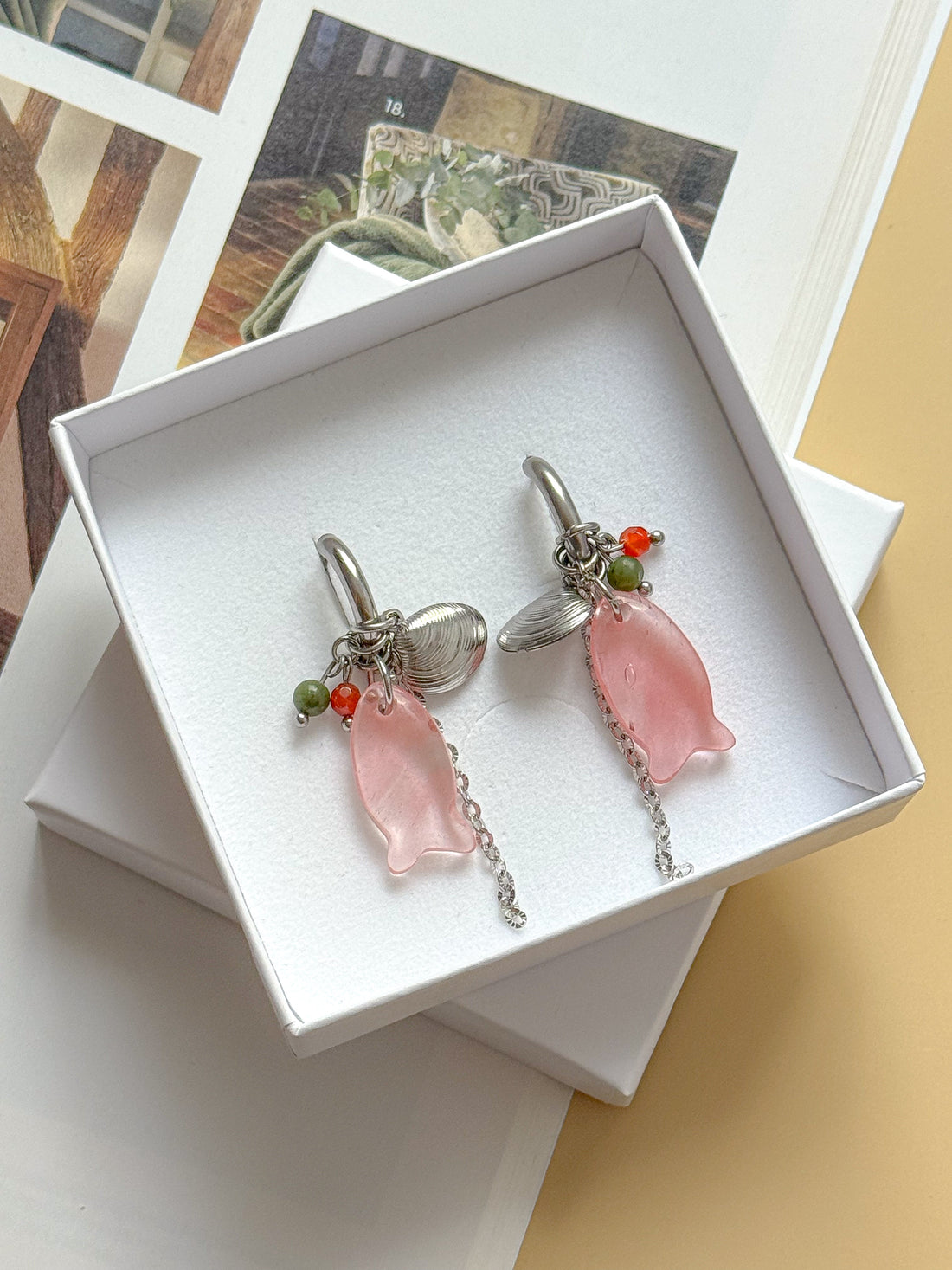 Boucles interchangeables BÉRÉNICE rose/argent : Confiance, équilibre, positivité