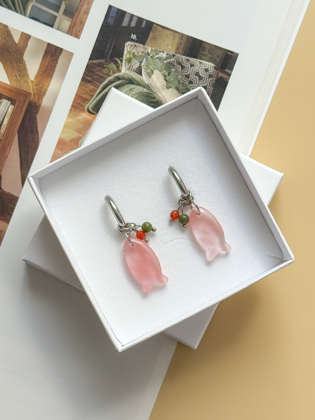 Boucles interchangeables BÉRÉNICE rose/argent : Confiance, équilibre, positivité