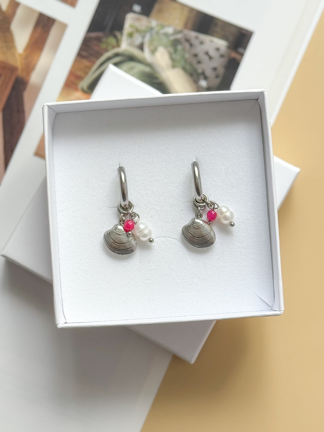 Boucles interchangeables BÉRÉNICE vert/argent : Sérénité, équilibre, féminité