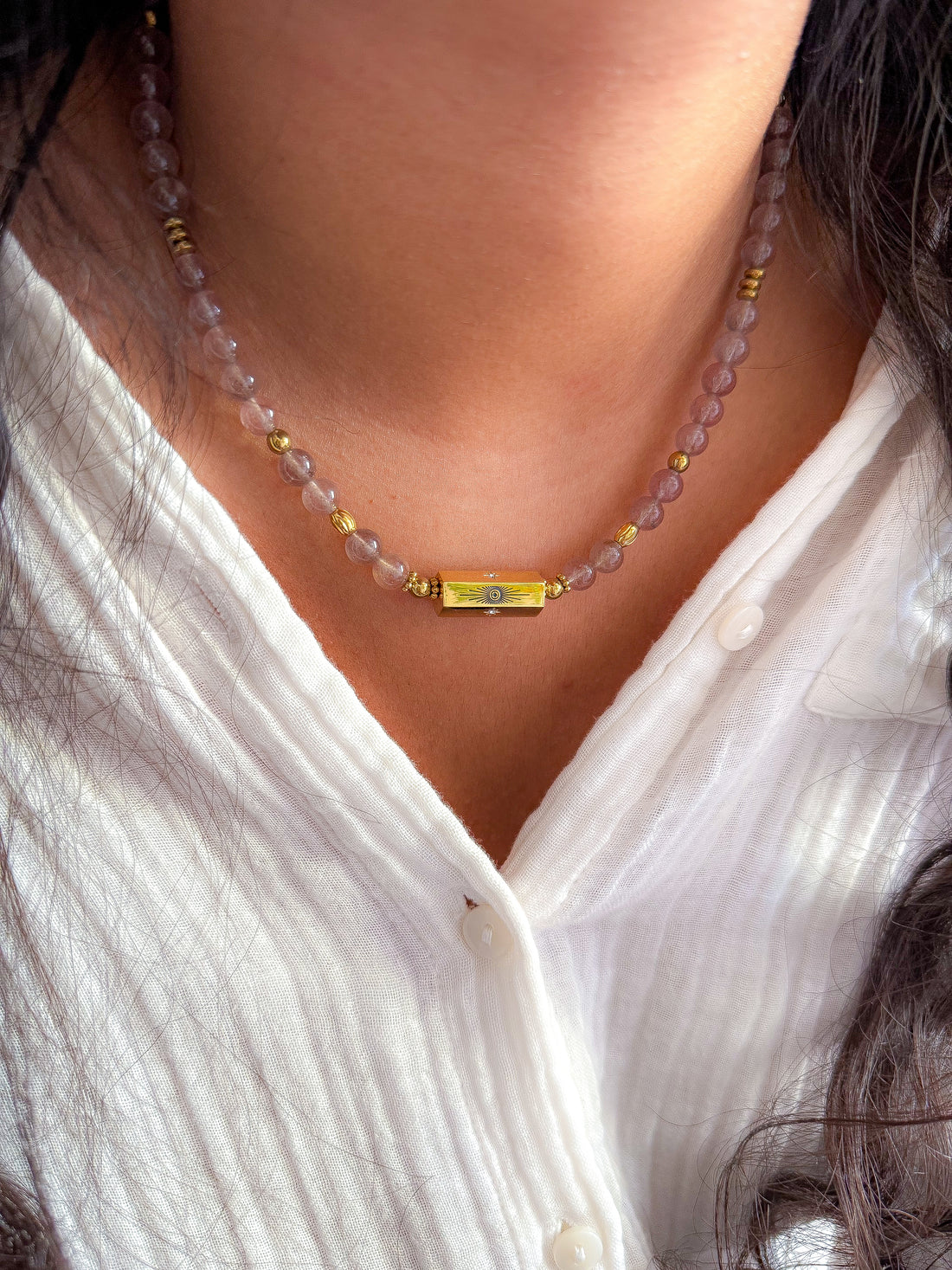 Collier MÉLINA - Quartz fraise