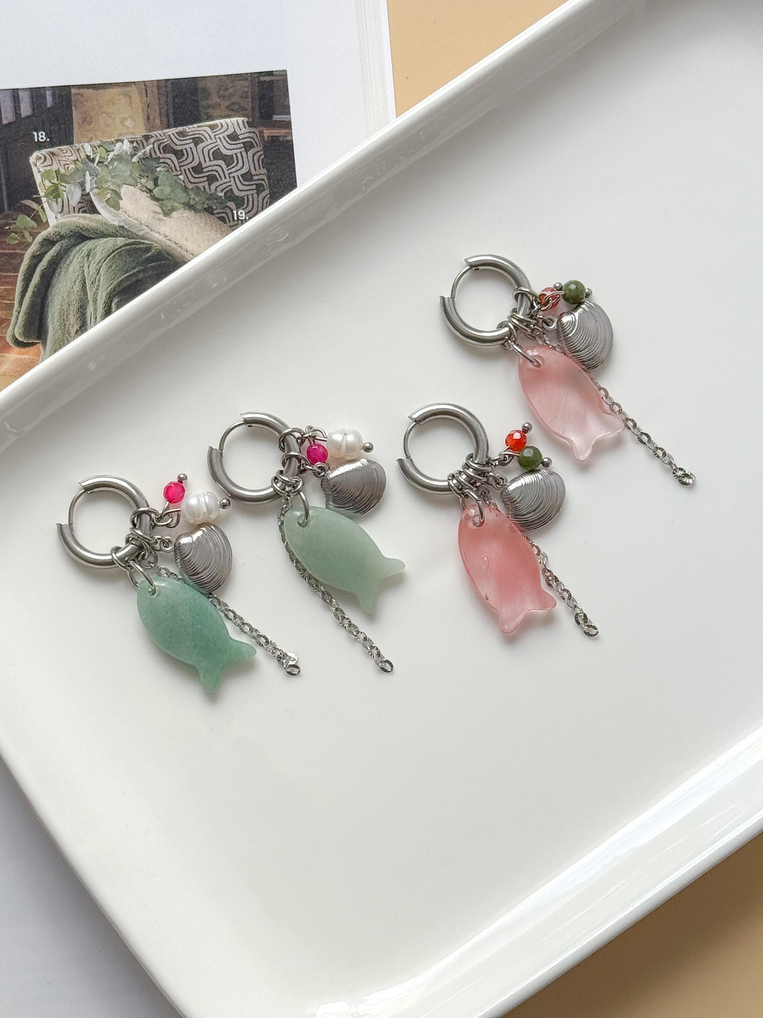 Boucles interchangeables BÉRÉNICE rose/argent : Confiance, équilibre, positivité