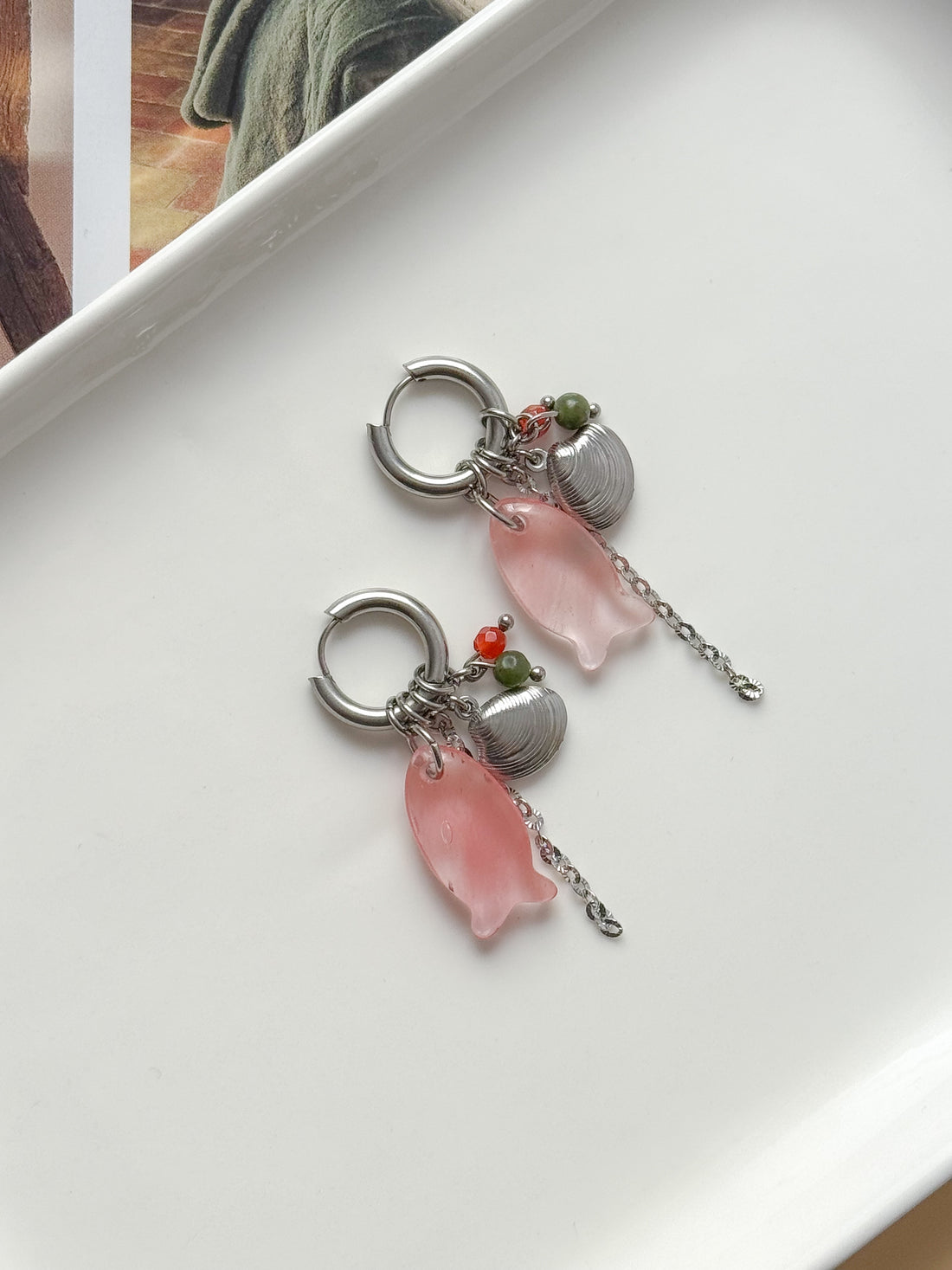Boucles interchangeables BÉRÉNICE rose/argent : Confiance, équilibre, positivité