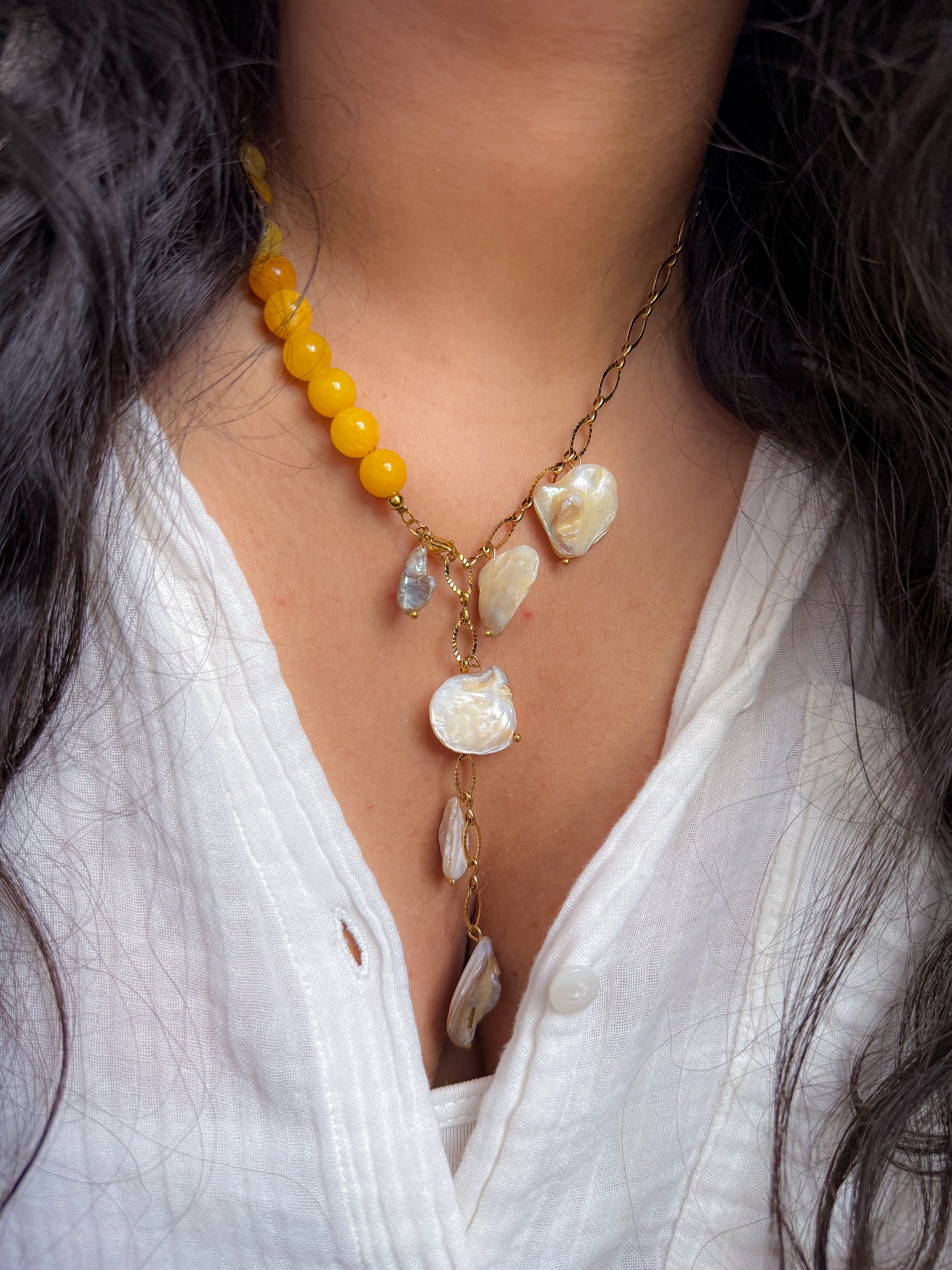 Collier ÉLÉNA jaune - Estime de soi, stabilité émotionnelle et positivité