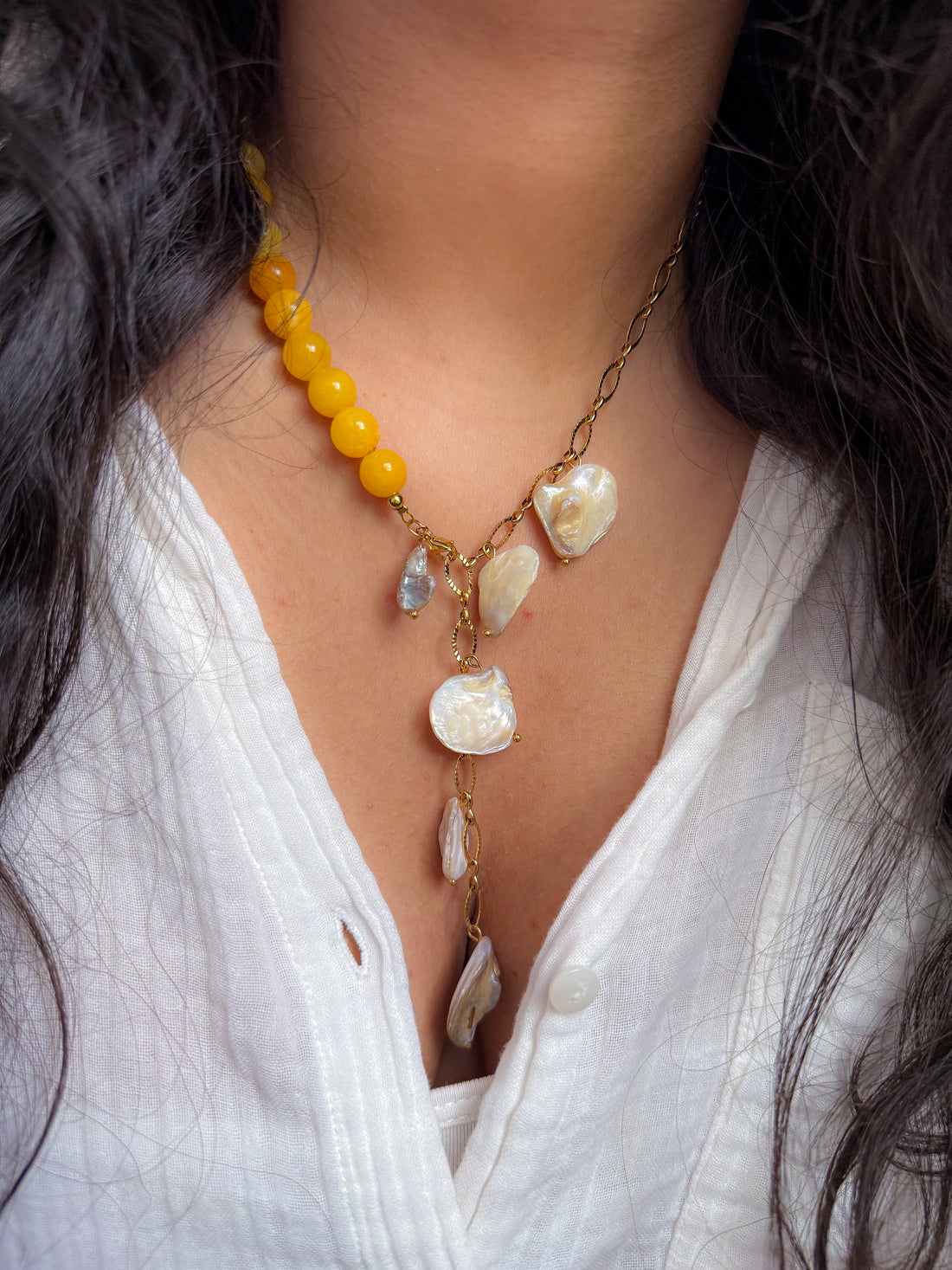 Collier ÉLÉNA jaune - Estime de soi, stabilité émotionnelle et positivité