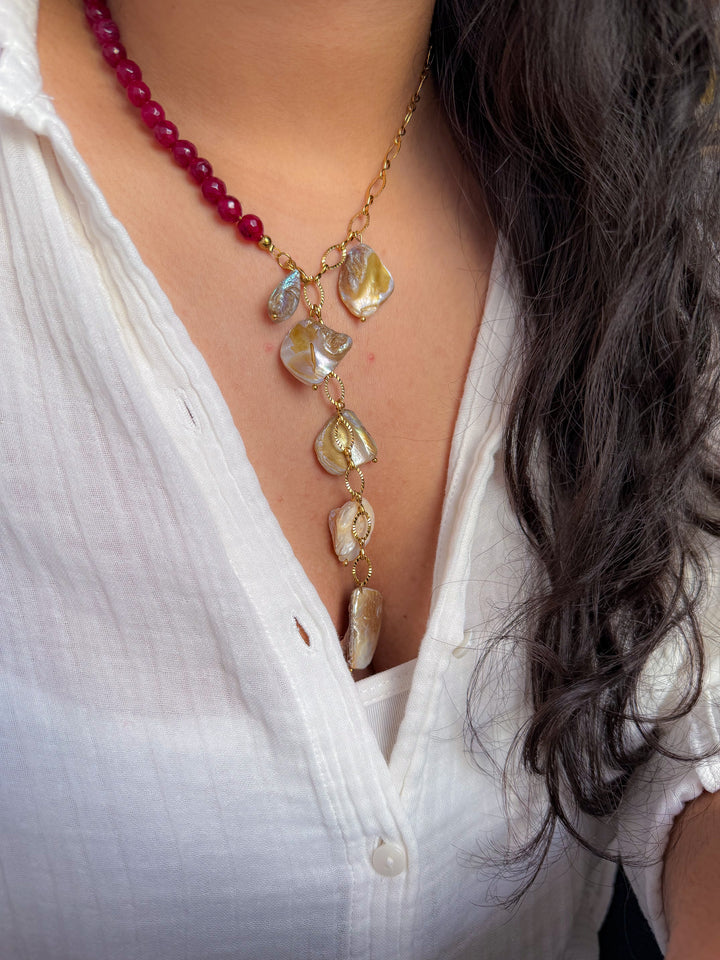Collier ÉLÉNA bordeaux - Force intérieure, ancrage, confiance en soi