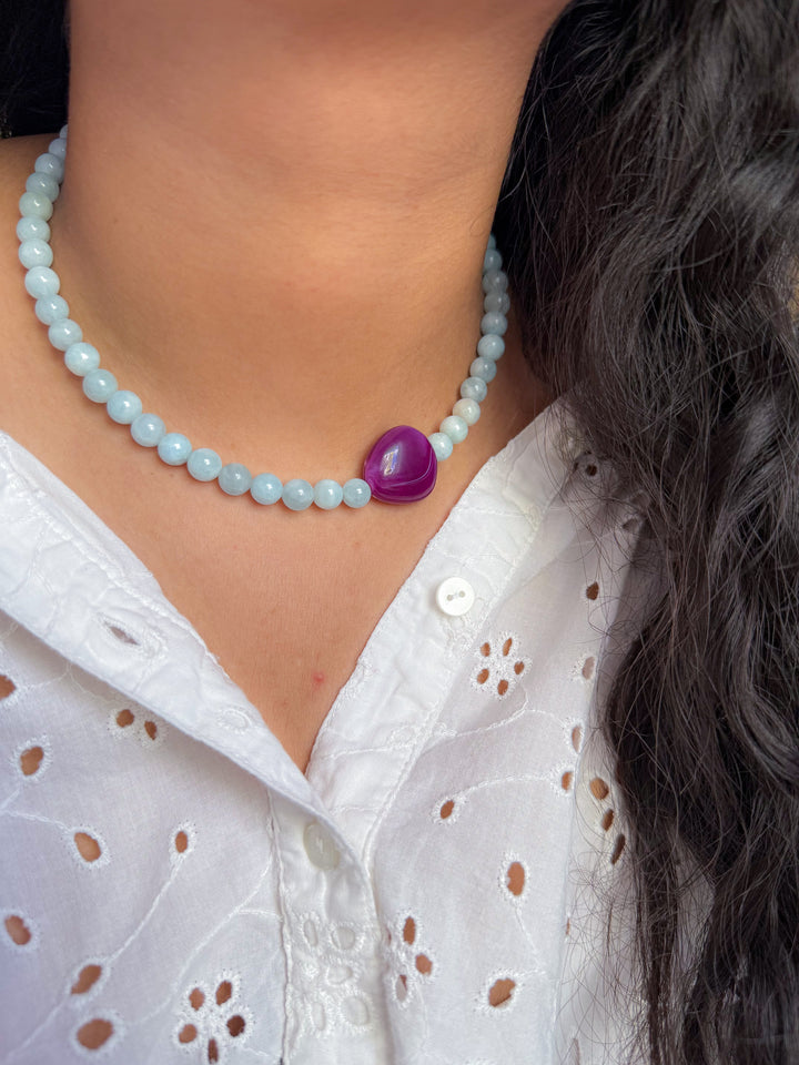 Collier MAGALI Aigue-Marine : Apaisement, clarté, communication