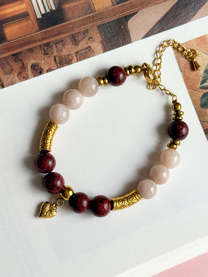 Bracelet JEANNE - Jaspe dalmatien et Calcite