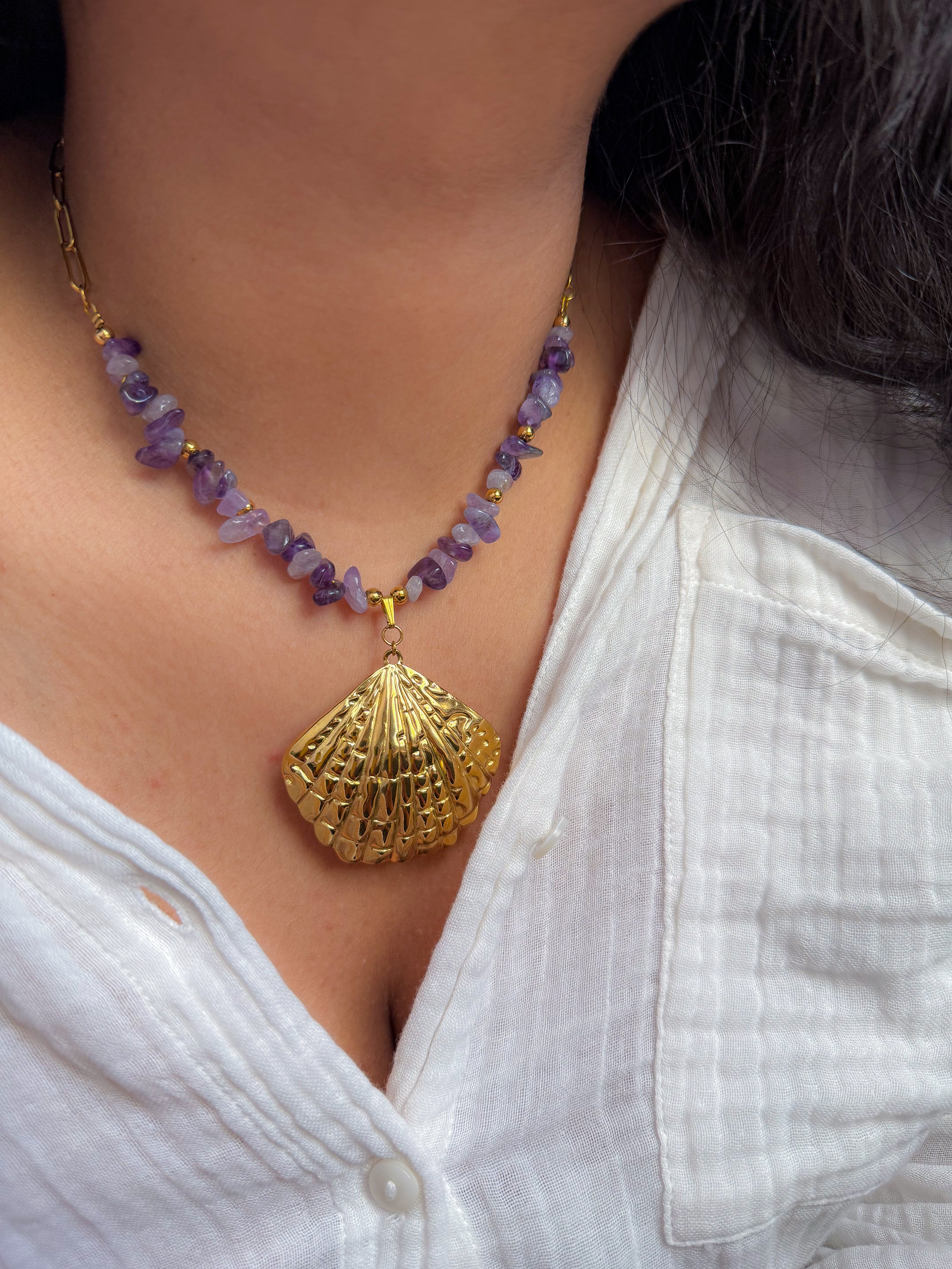 Collier LISETTE Améthyste - Protection, apaisement émotionnel, lâcher-prise