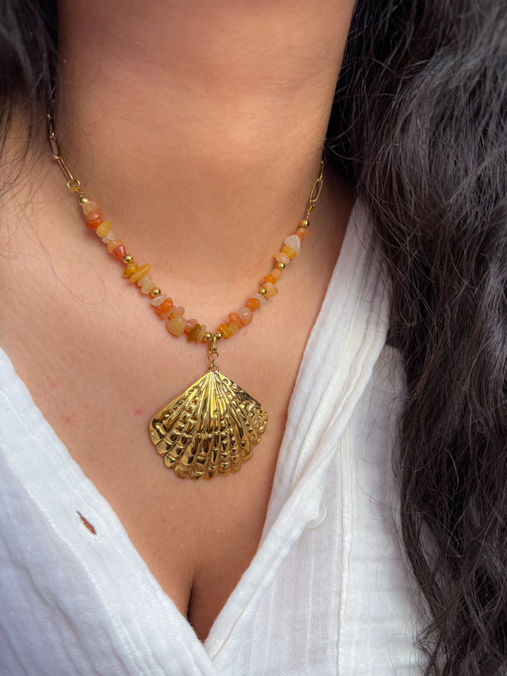 Collier LISETTE Quartz orange - Motivation, créativité, confiance