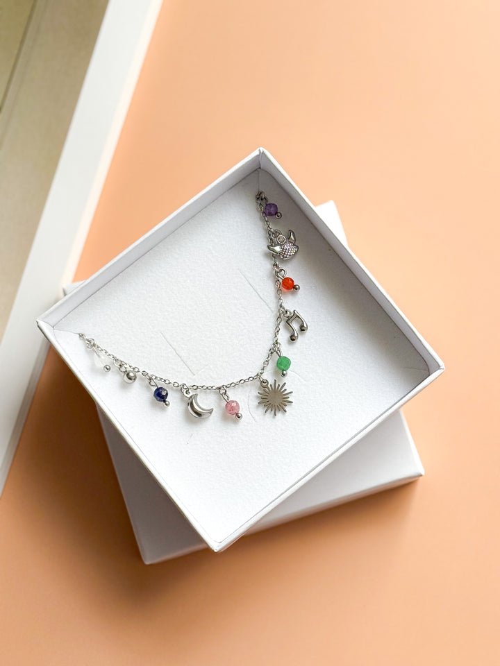 Collier LISA - Améthyste, Agate, Quartz fraise, Lapis Lazuli, Aventurine et Pierre de Lune