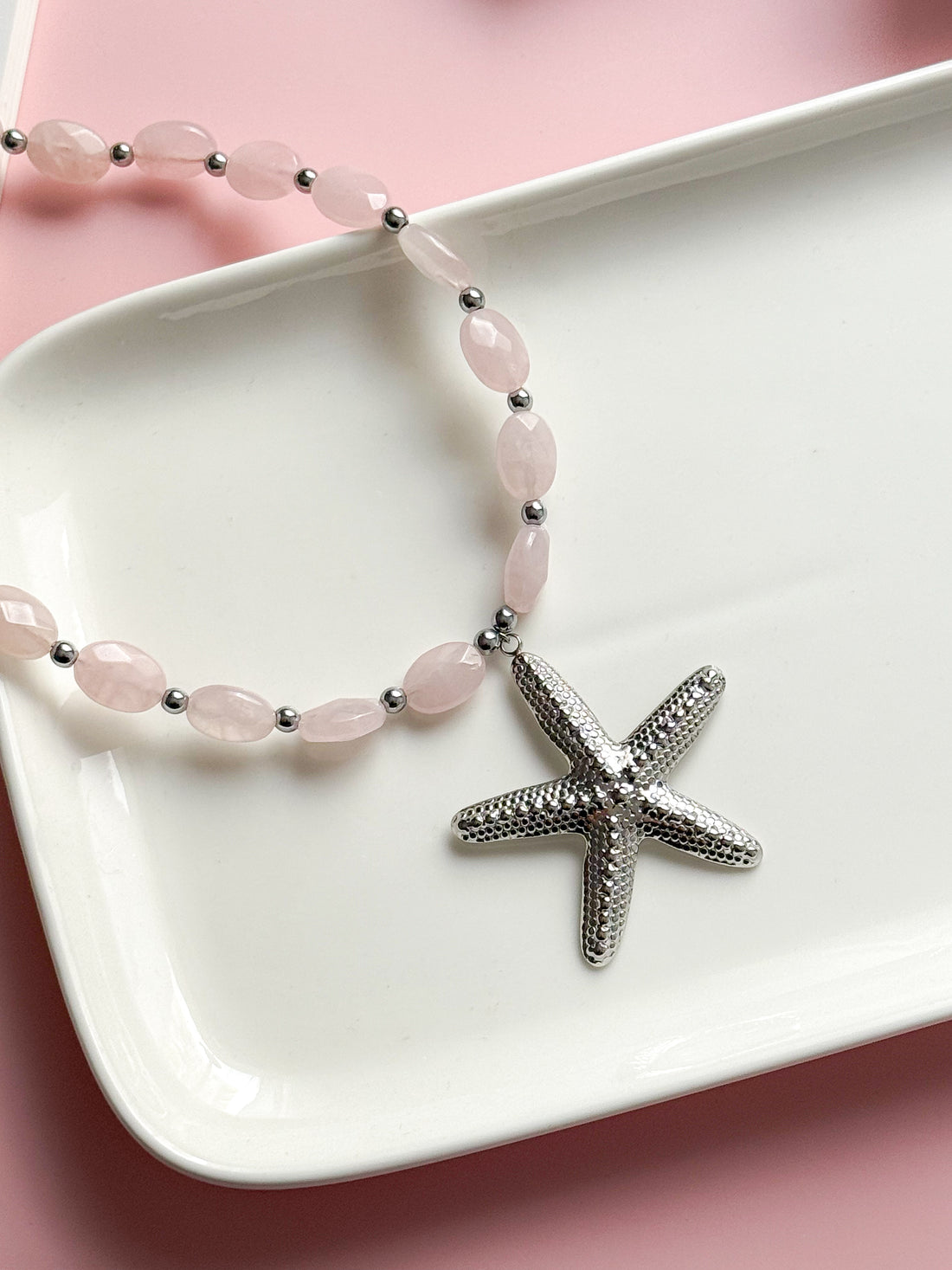 Collier JEANINE - Quartz rose