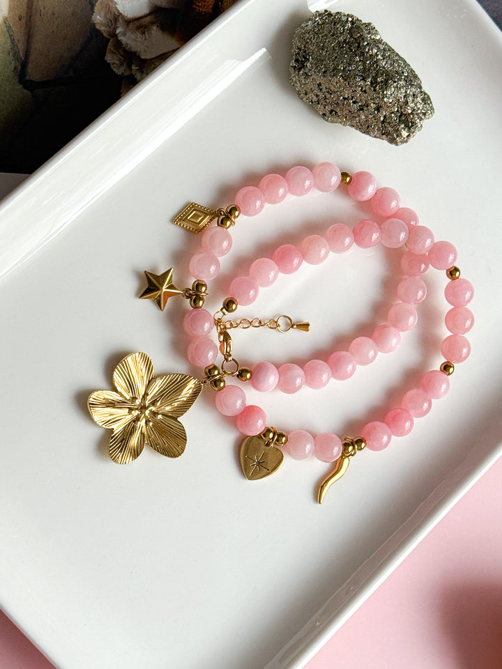 Collier AURÉLIE - Calcite rose