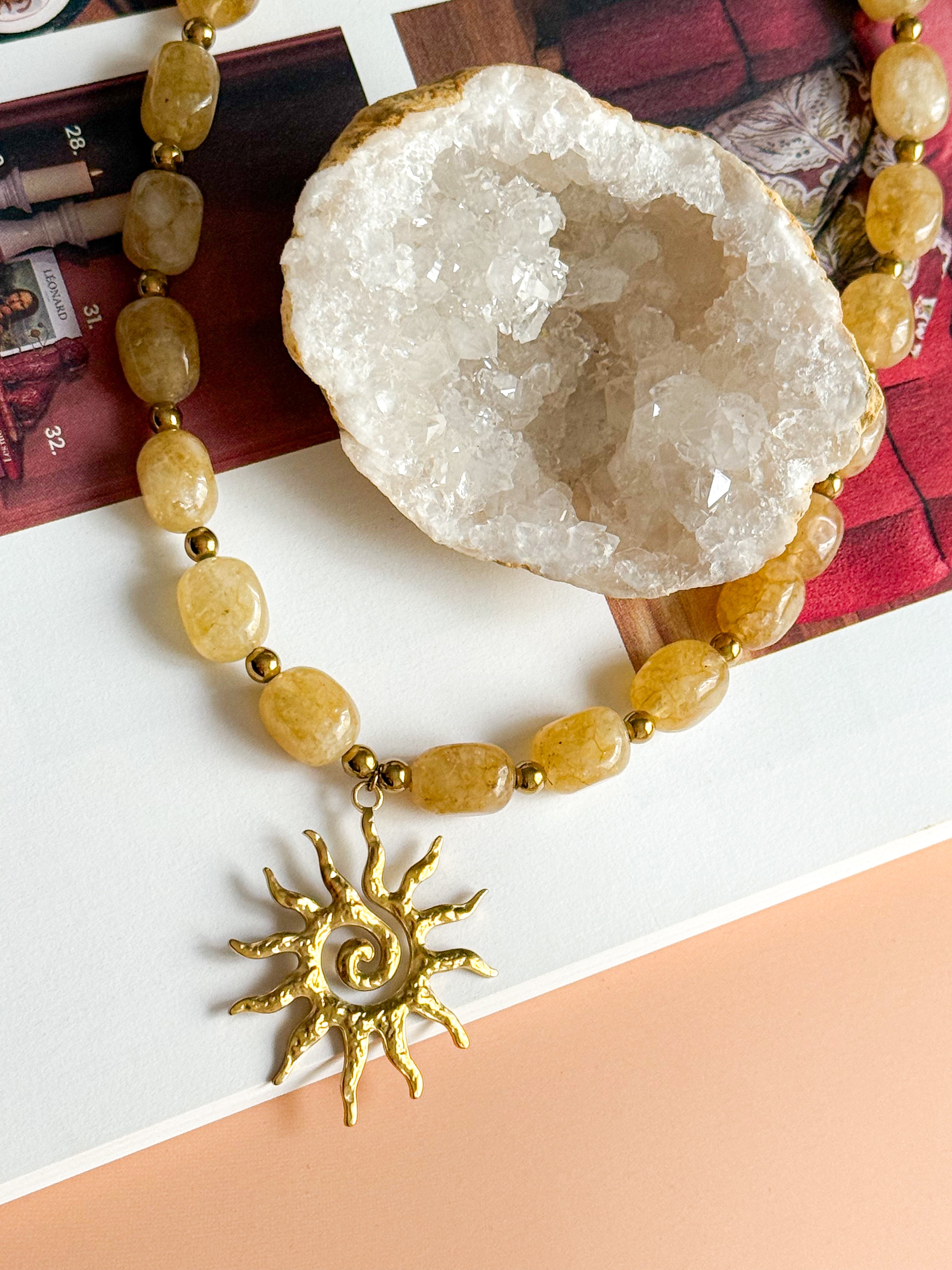 Collier CLARISSE doré - Citrine
