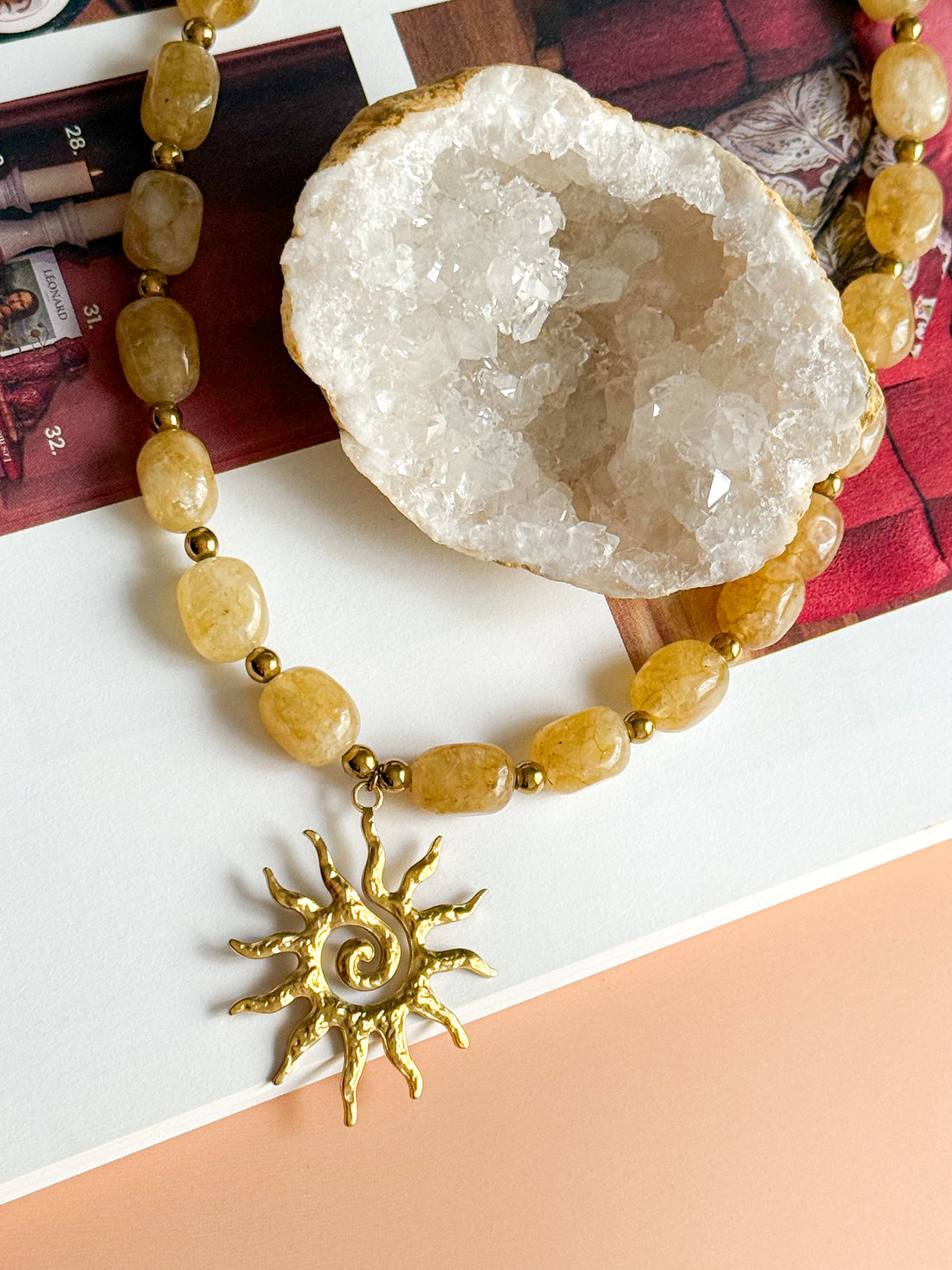 Collier CLARISSE doré - Citrine