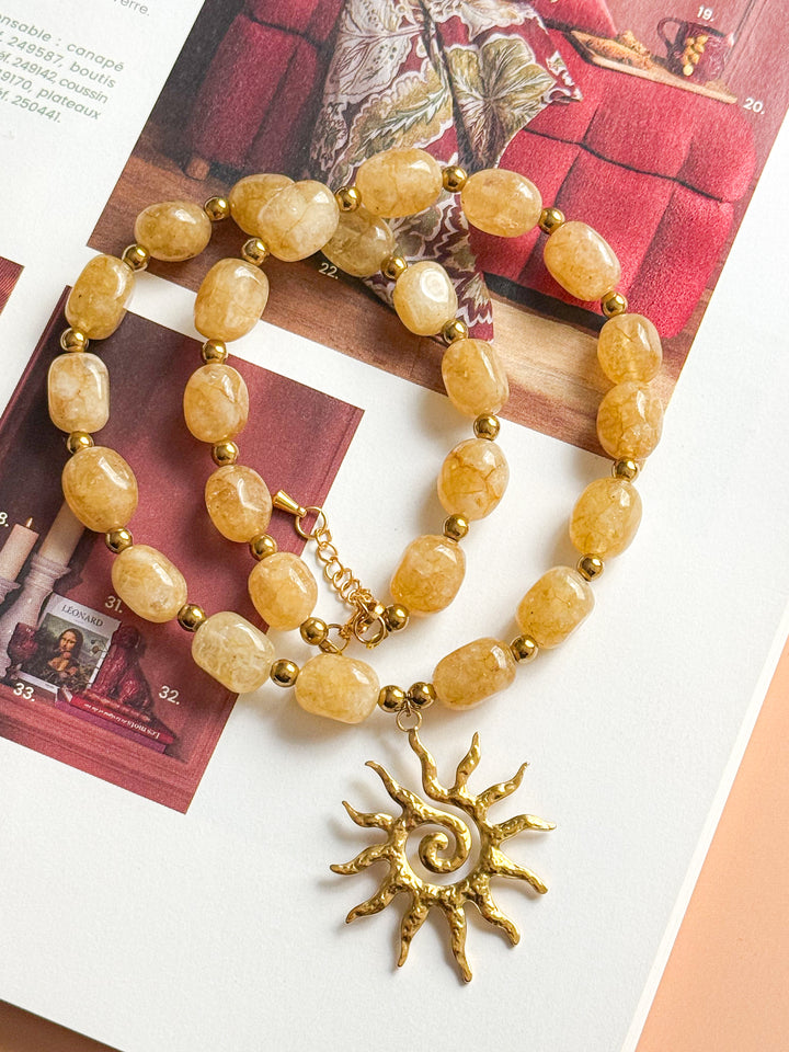 Collier CLARISSE doré - Citrine