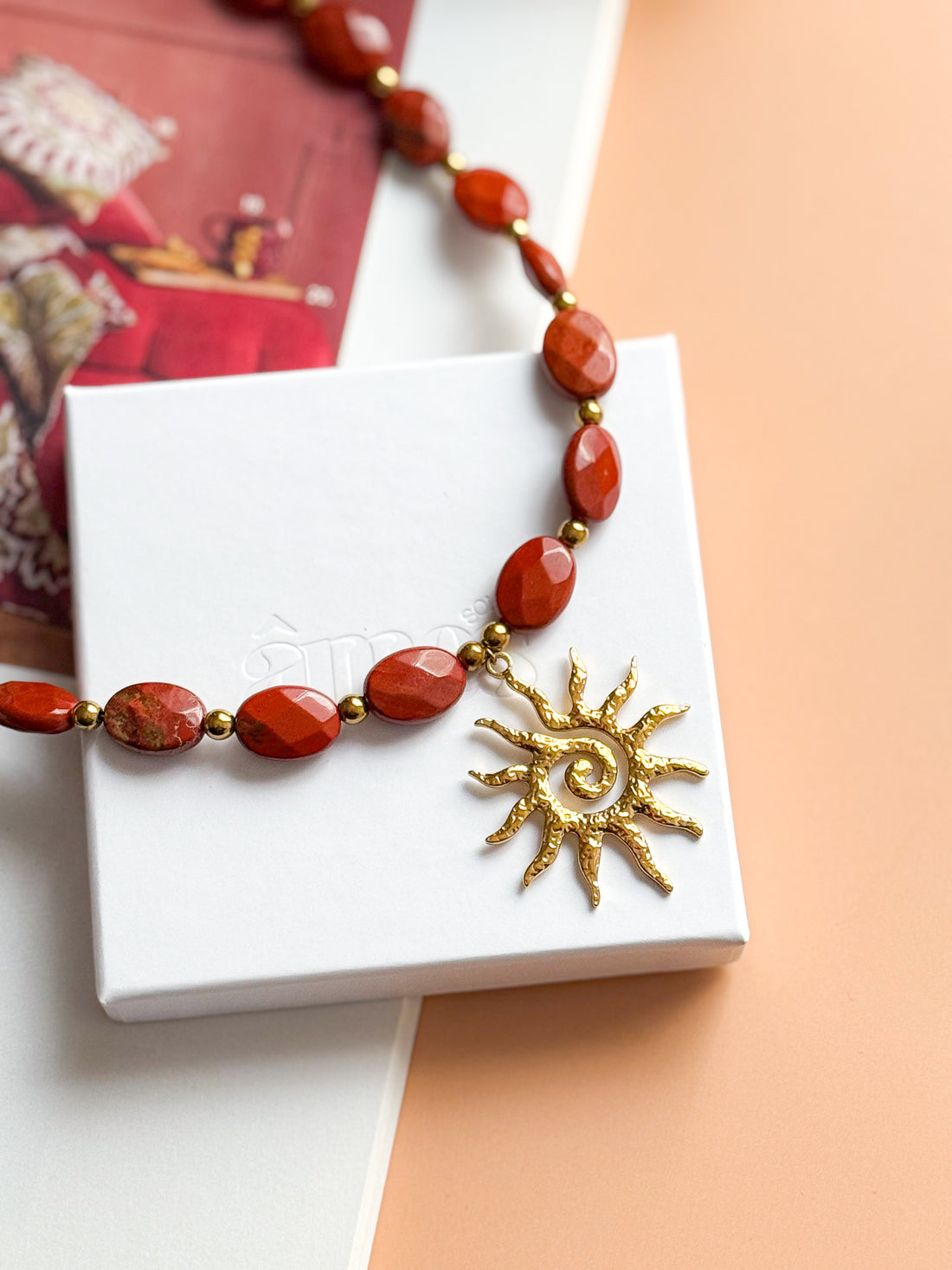 Collier CRHYSTELLE - Jaspe rouge