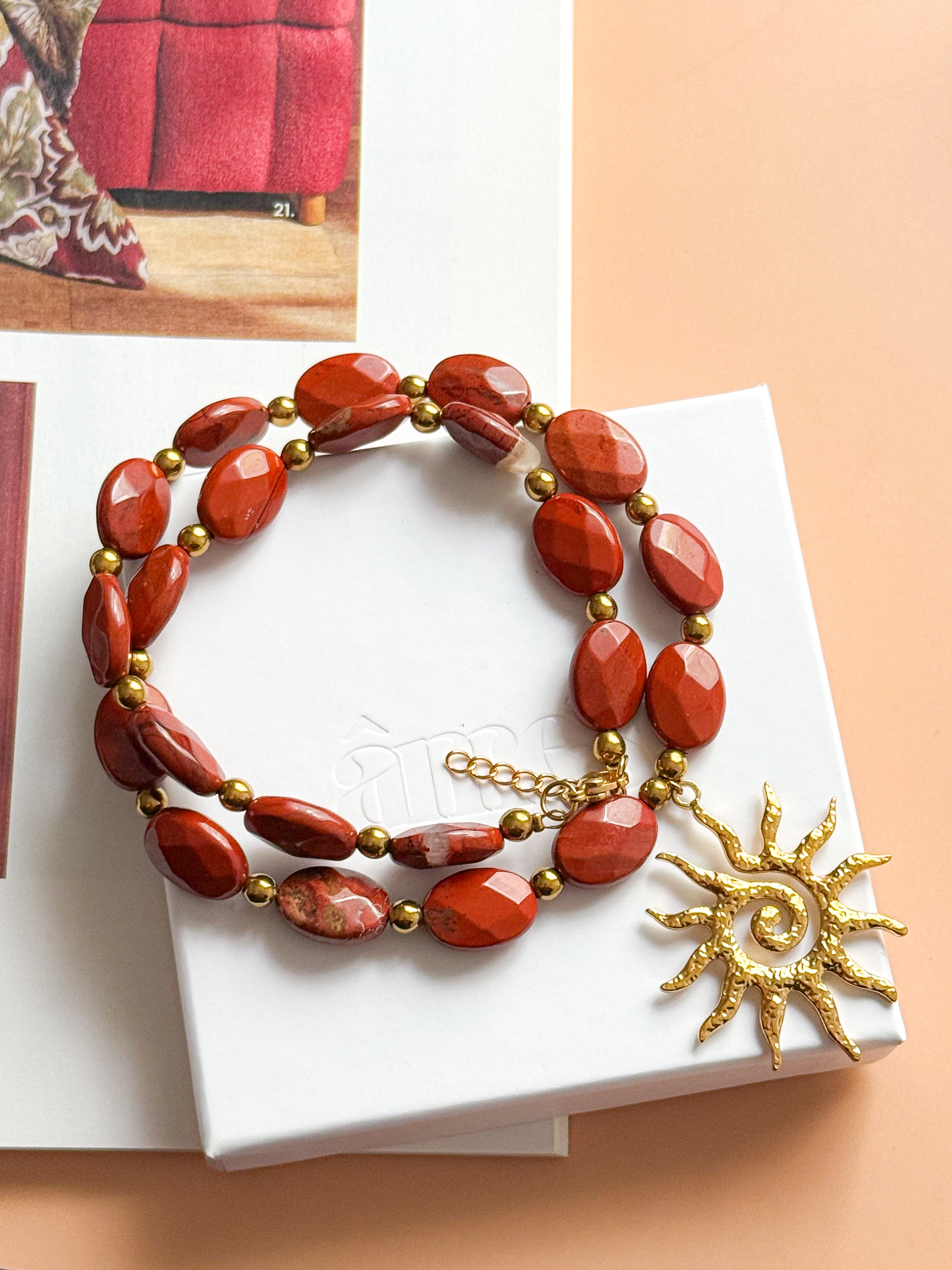 Collier CRHYSTELLE - Jaspe rouge