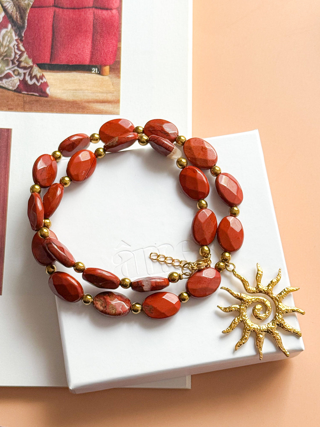 Collier CRHYSTELLE - Jaspe rouge