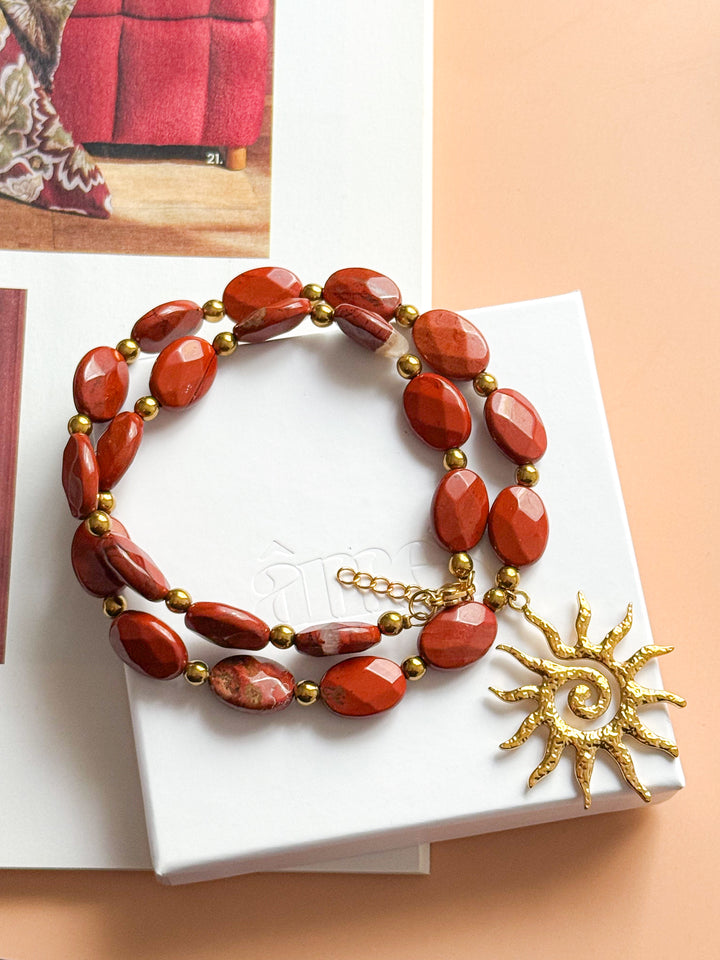 Collier CRHYSTELLE - Jaspe rouge