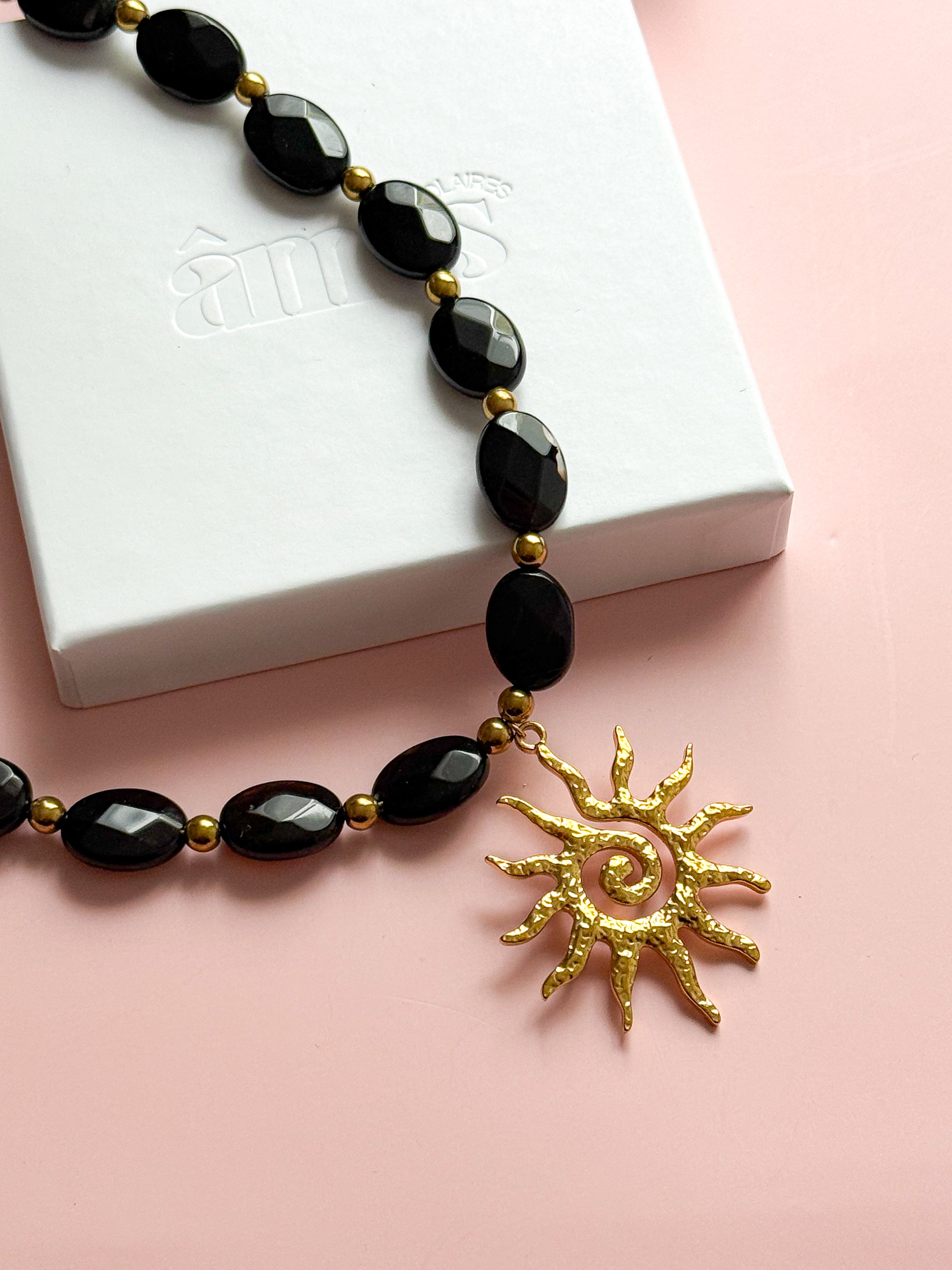 Collier JUSTINE - Onyx noir