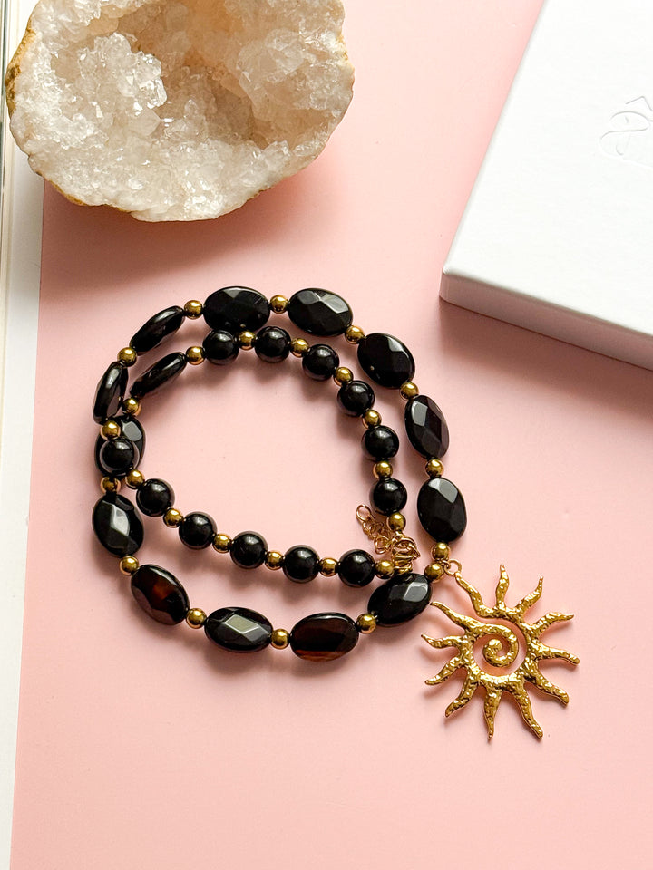 Collier JUSTINE - Onyx noir