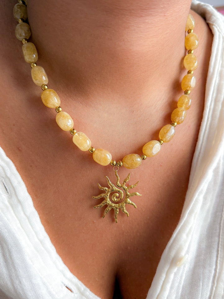 Collier CLARISSE doré - Citrine