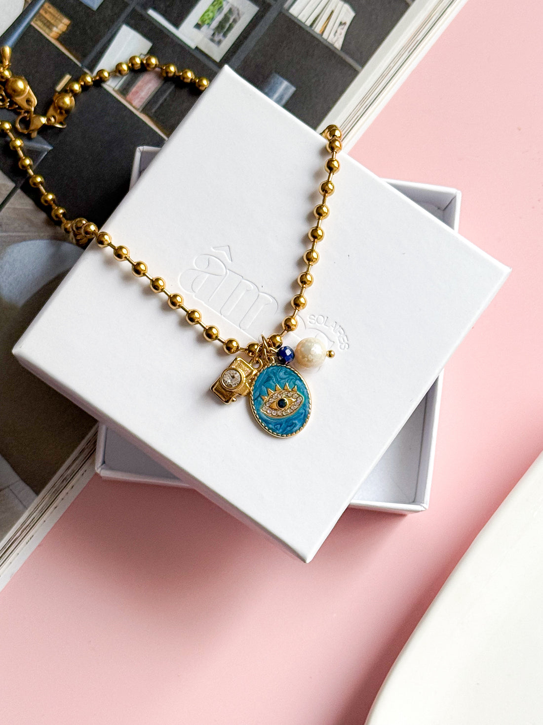 Collier MYRIAM - Lapis lazuli et Perle d'eau douce