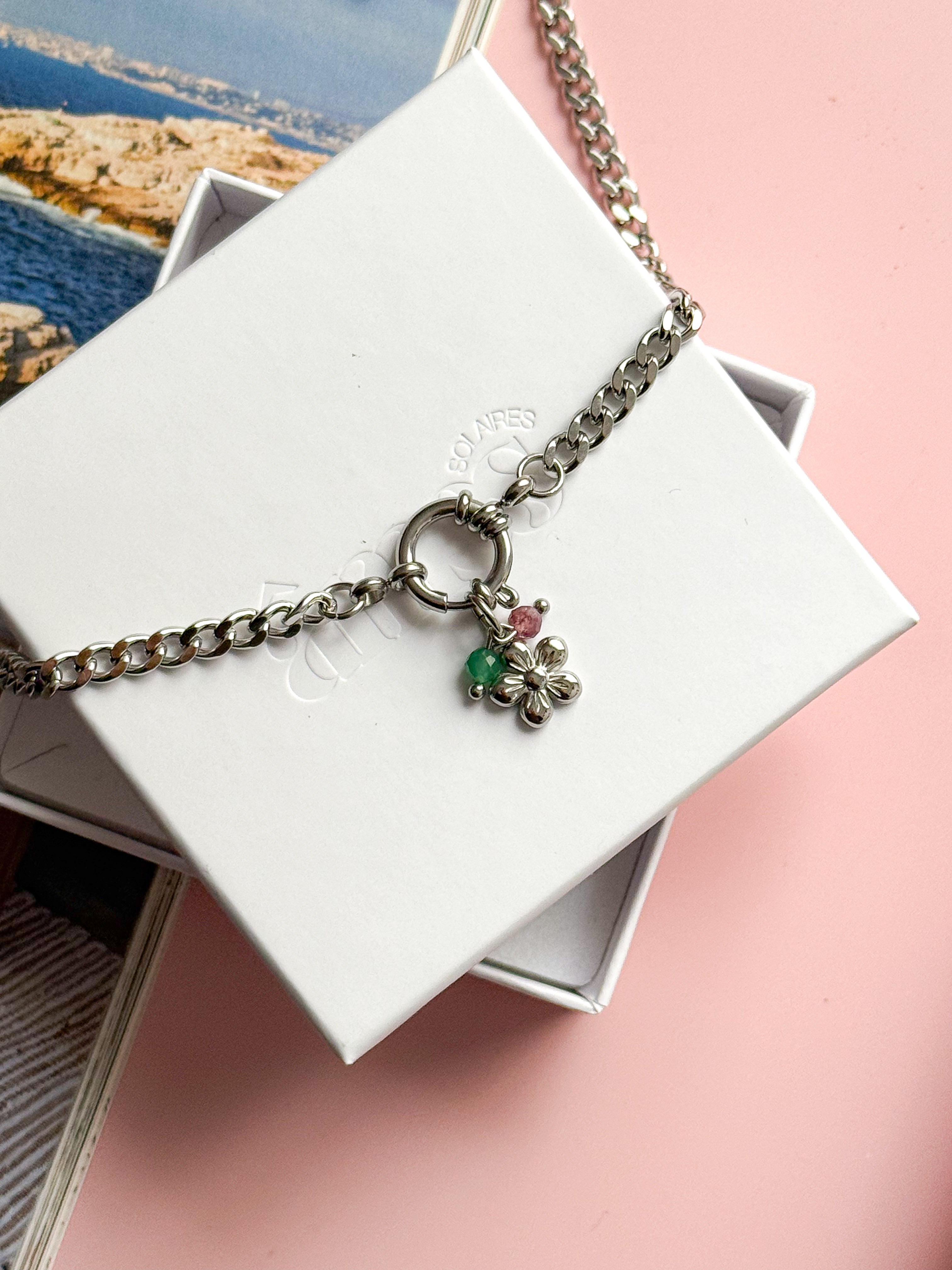 Collier CHANTAL - Aventurine et Quartz fraise
