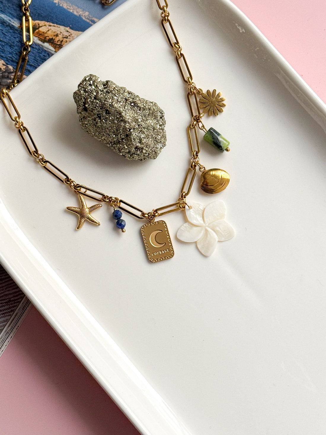 Collier SANDRINE - Lapis lazuli et Jade vert