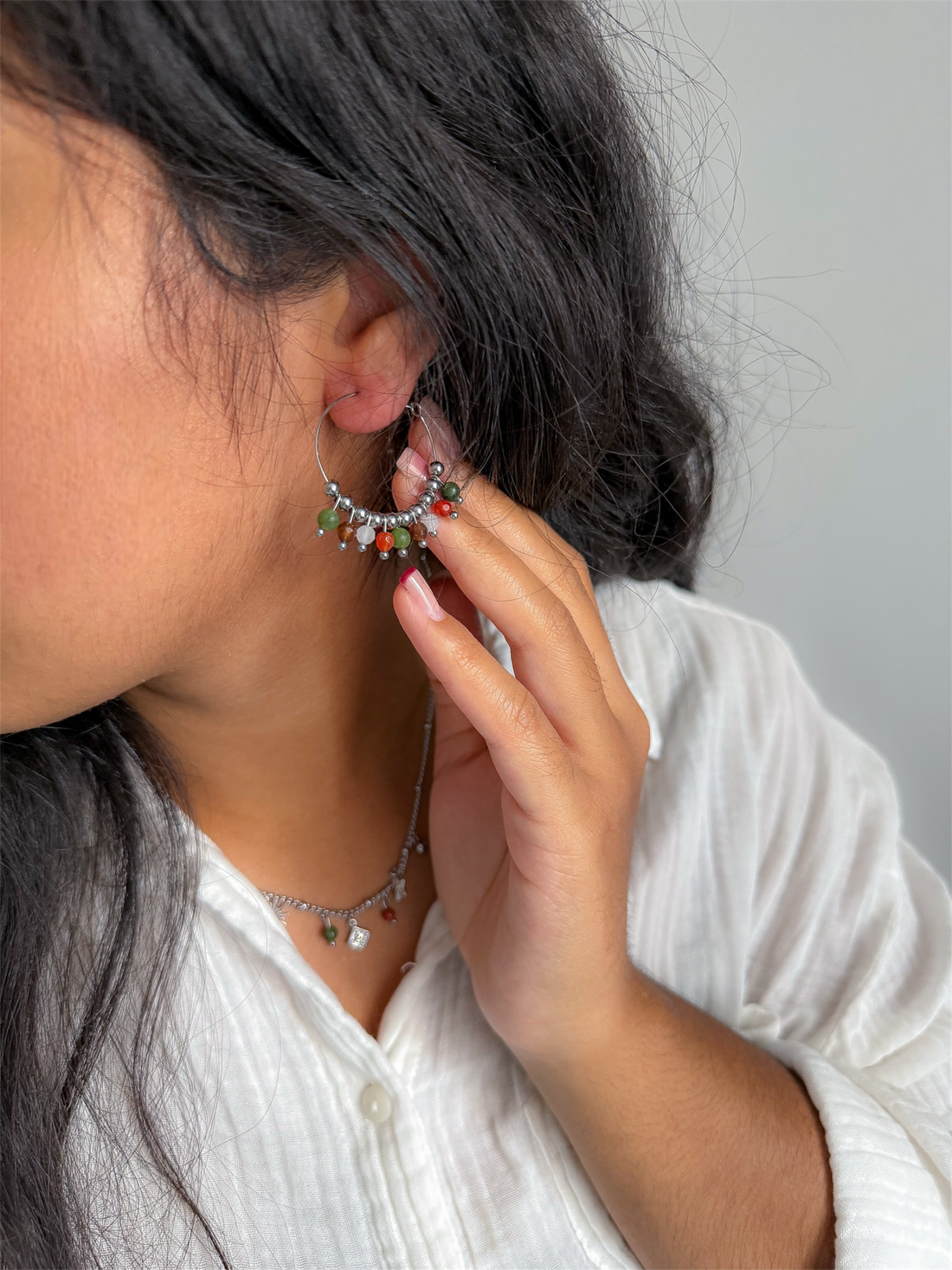 Créoles SOPHIE Agate & Serpentine - Ancrage, libération des blocages, équilibre émotionnel