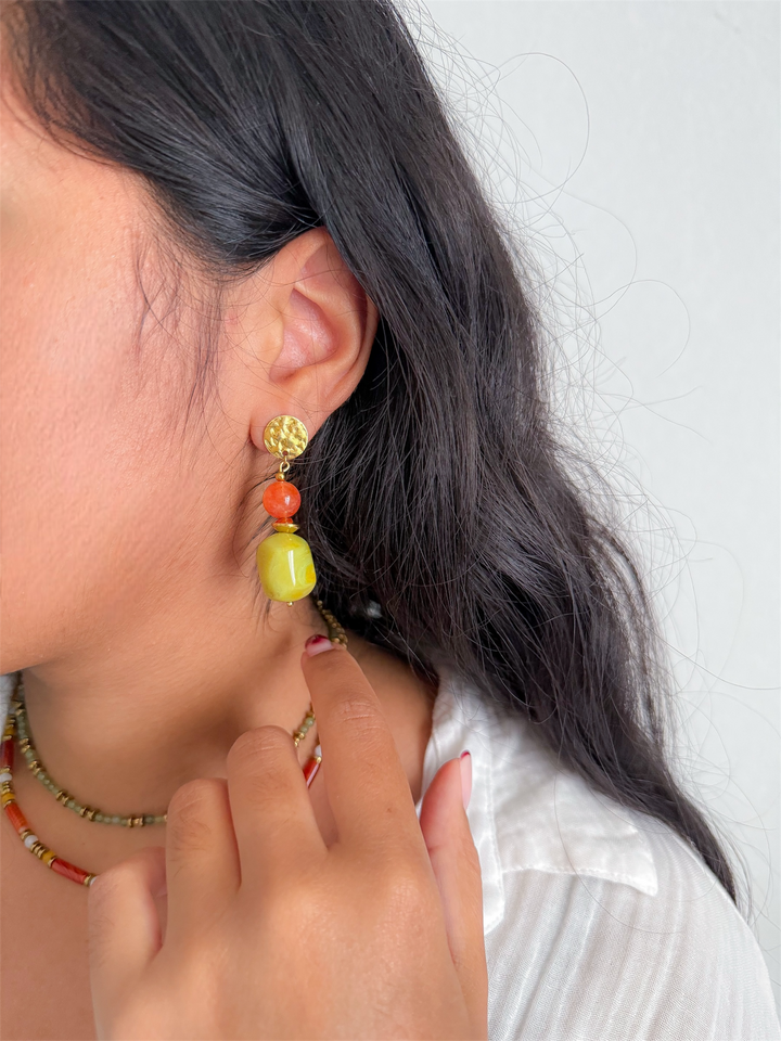 Boucles PASCALE Quartz orange - Expression personnelle & confiance en soi