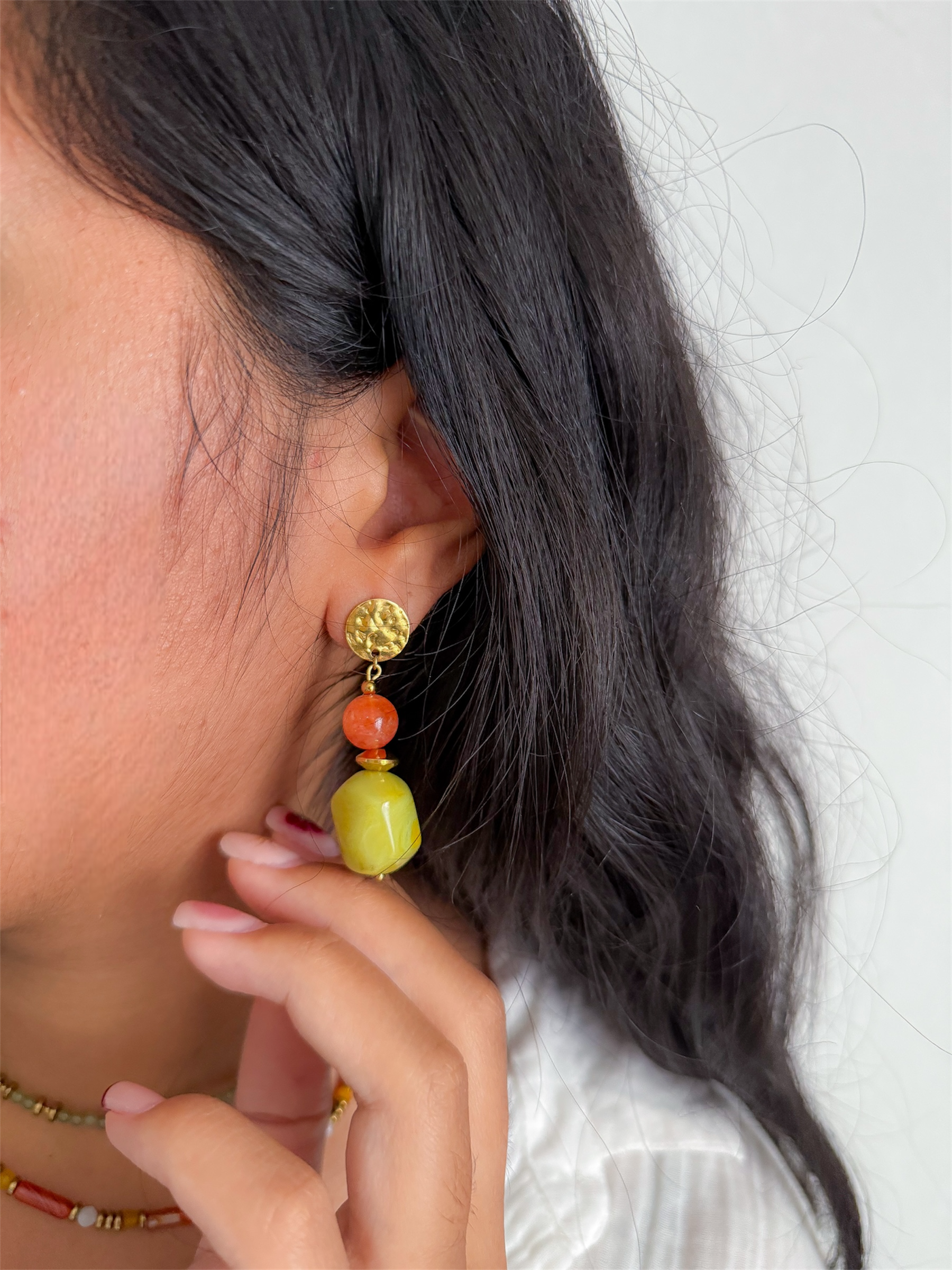 Boucles PASCALE Quartz orange - Expression personnelle & confiance en soi